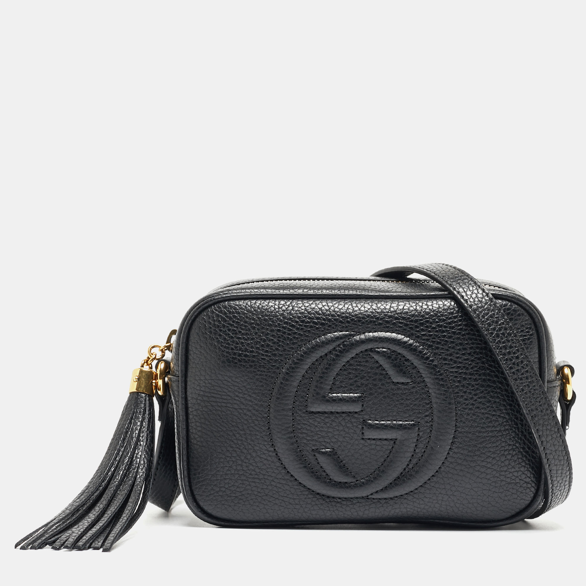Gucci black leather mini soho disco shoulder bag