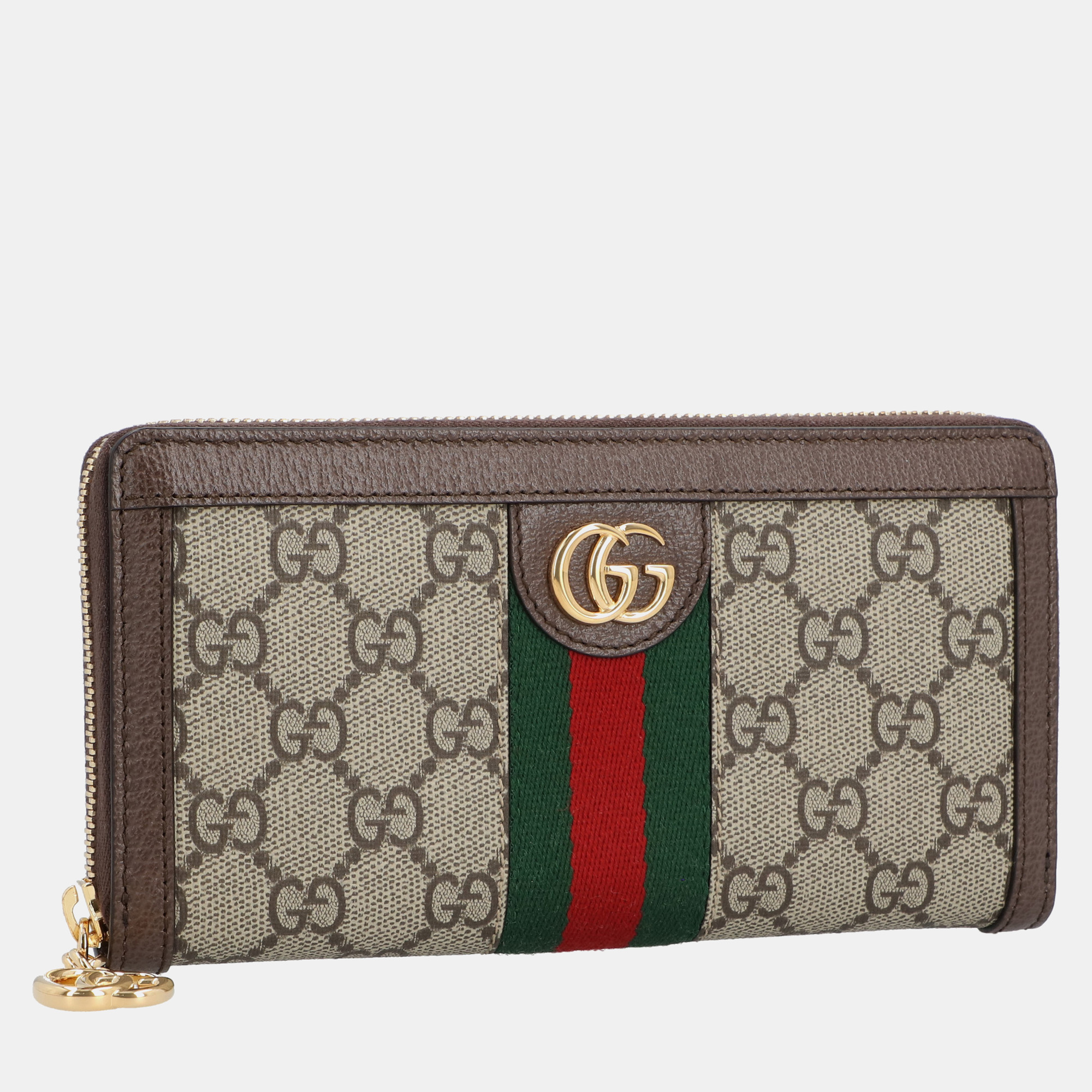 Gucci Beige Canvas And Leather Ophidia Continental GG Supreme Continental Wallet