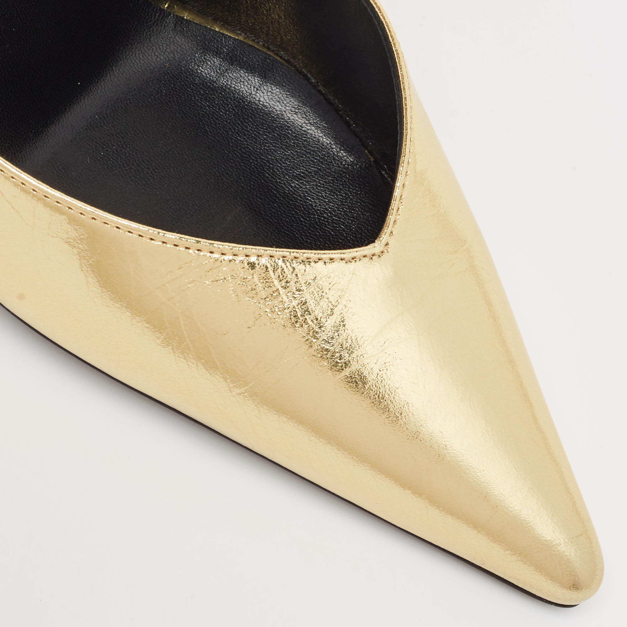 Gucci Metallic Gold Leather Priscilla Pumps Size 38.5