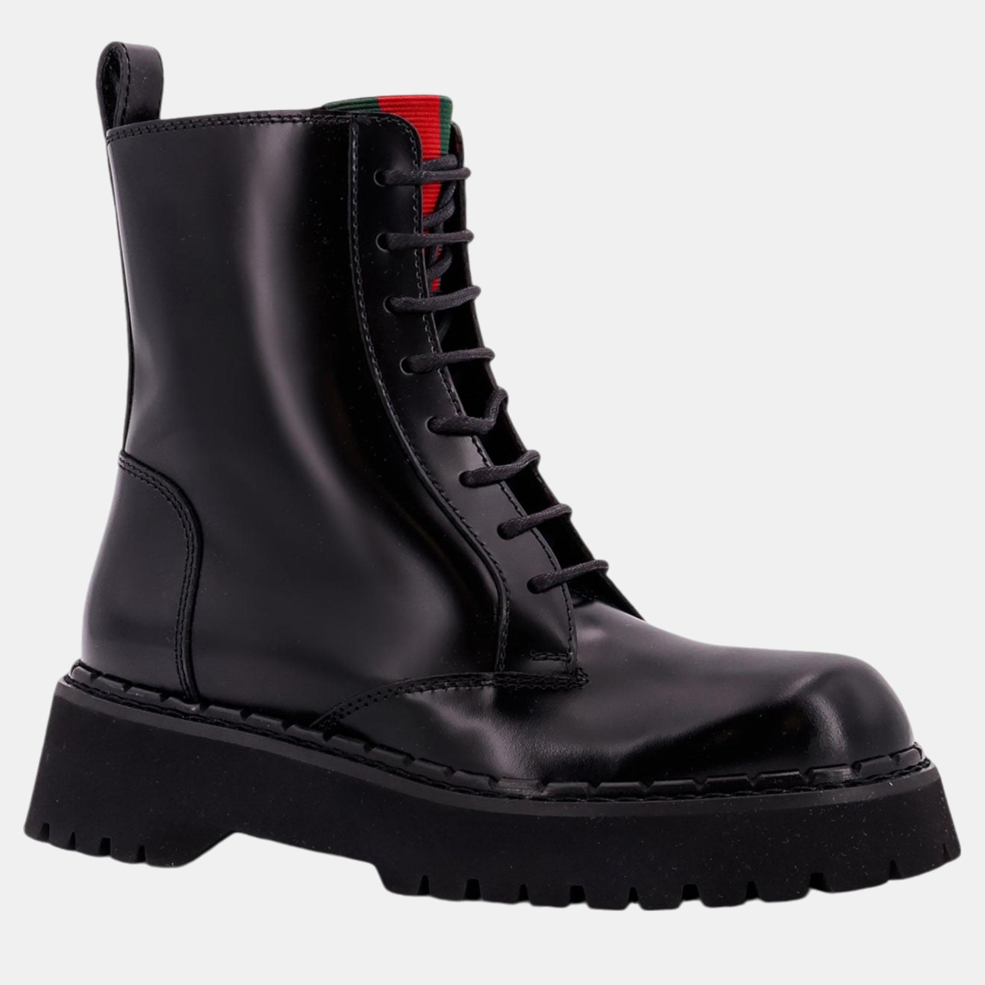 Gucci Black Leather Boots EU 36