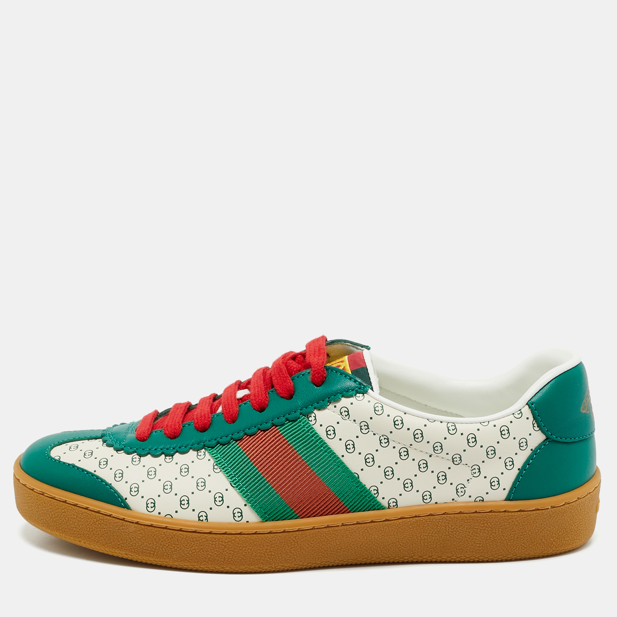 Gucci x Dapper Dan Green/Off White GG Micro Leather G74 Sneakers Size
Gucci x Dapper Dan Green/Off White GG Micro Leather G74 Sneakers Size