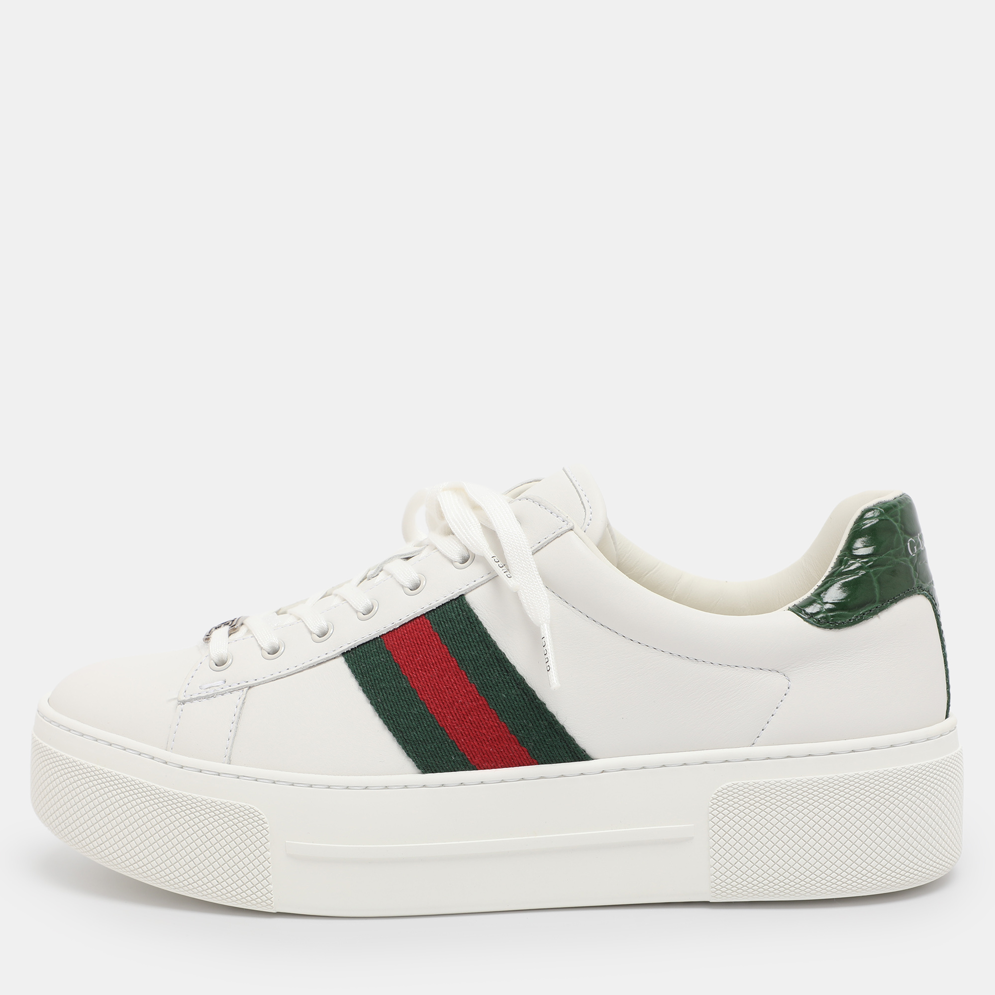 Gucci White Leather Web Ace Platform Sneakers Size
Gucci White Leather Web Ace Platform Sneakers Size