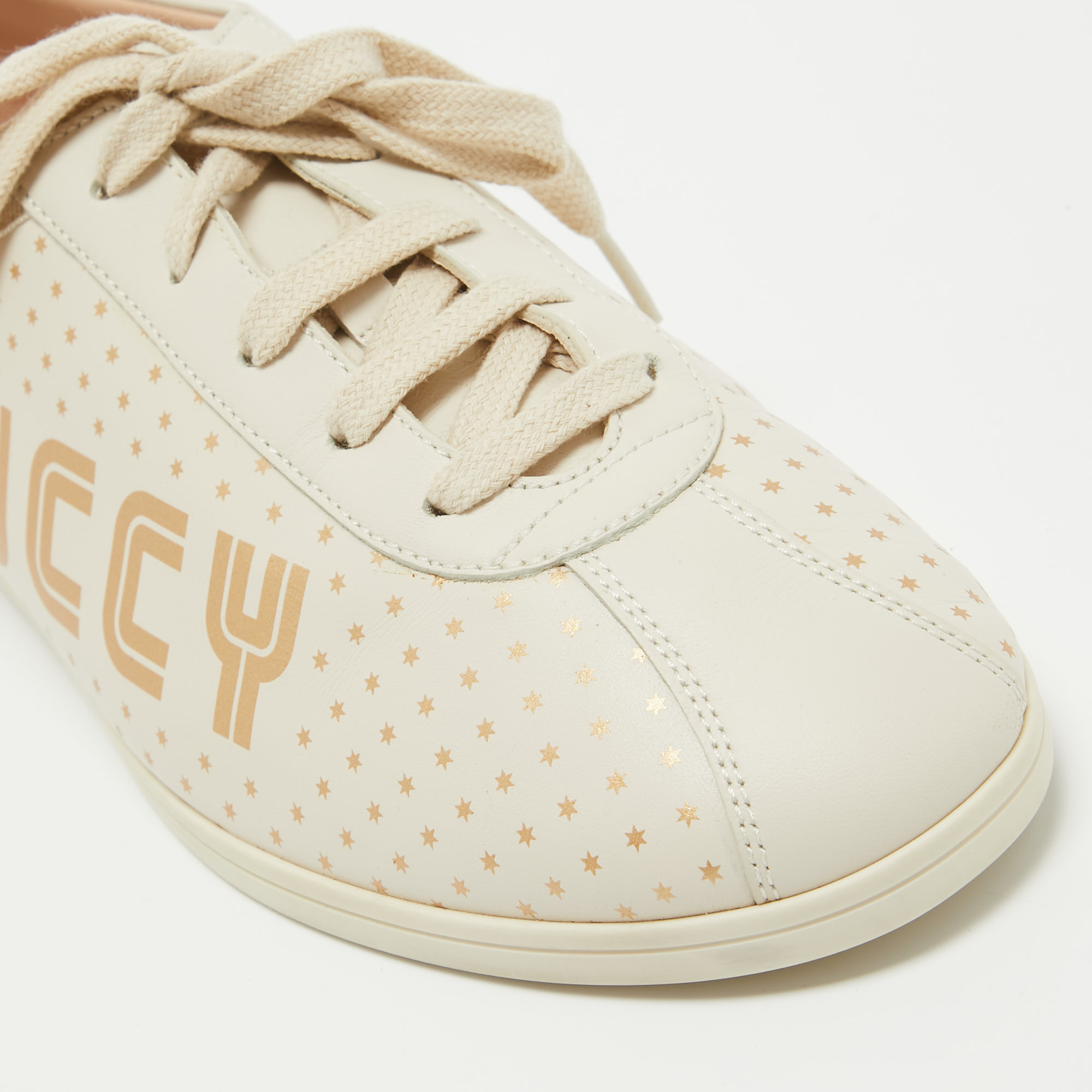 Gucci Cream Leather Falacer Low Top Sneakers Size 40