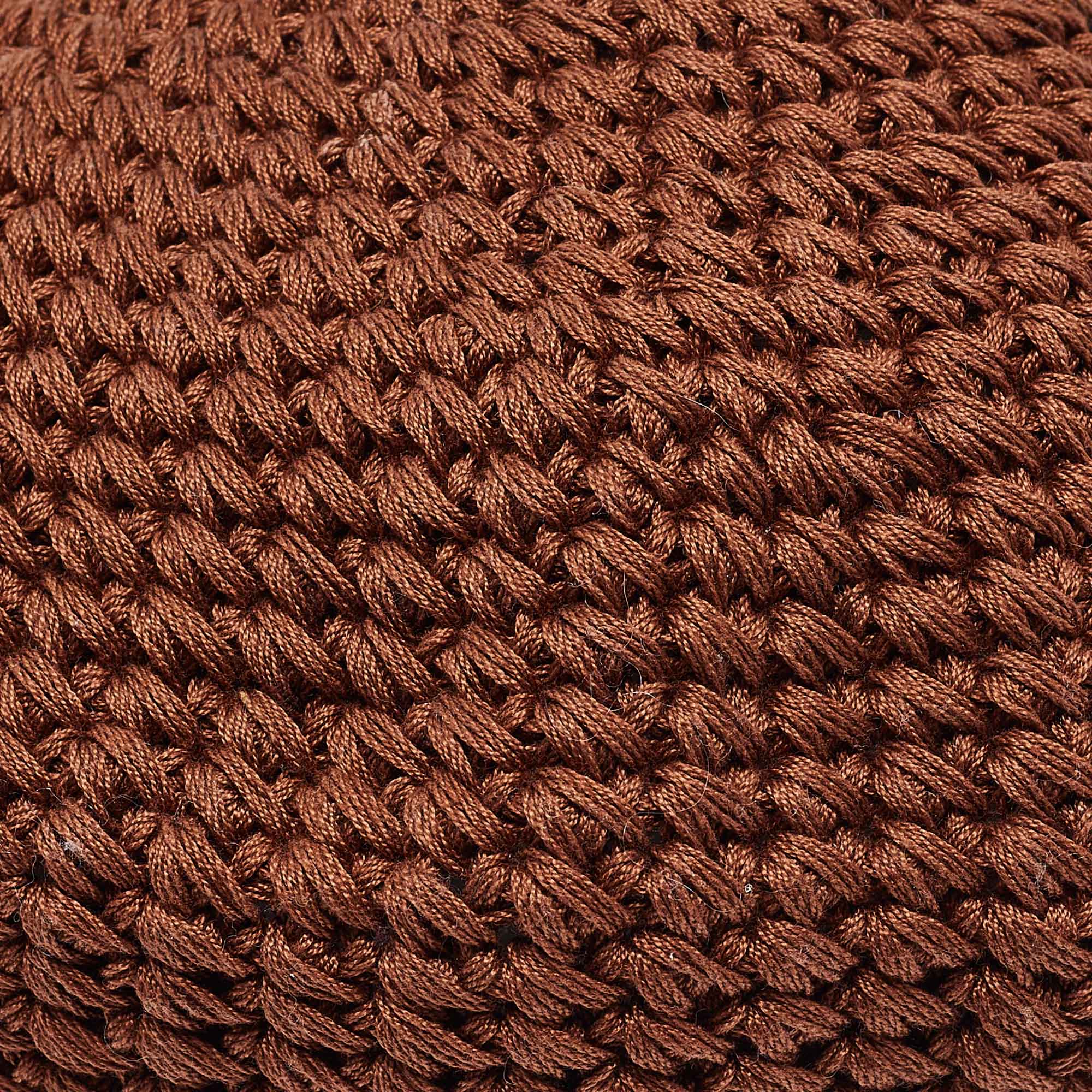 Gucci Brown Crochet Knit Pom-Pom Beret Cap M