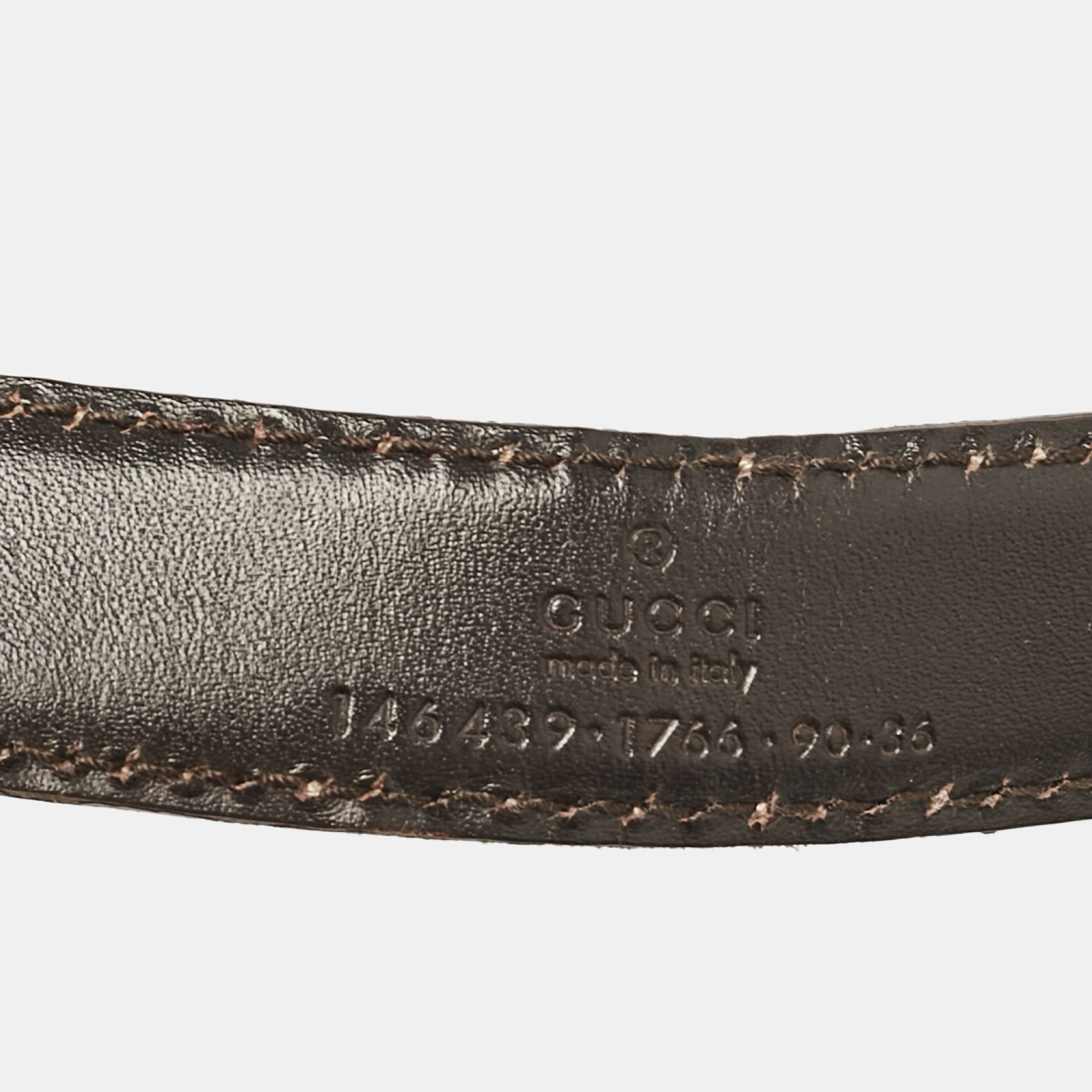 Gucci Bronze Guccissima Leather Slim Belt 90 CM