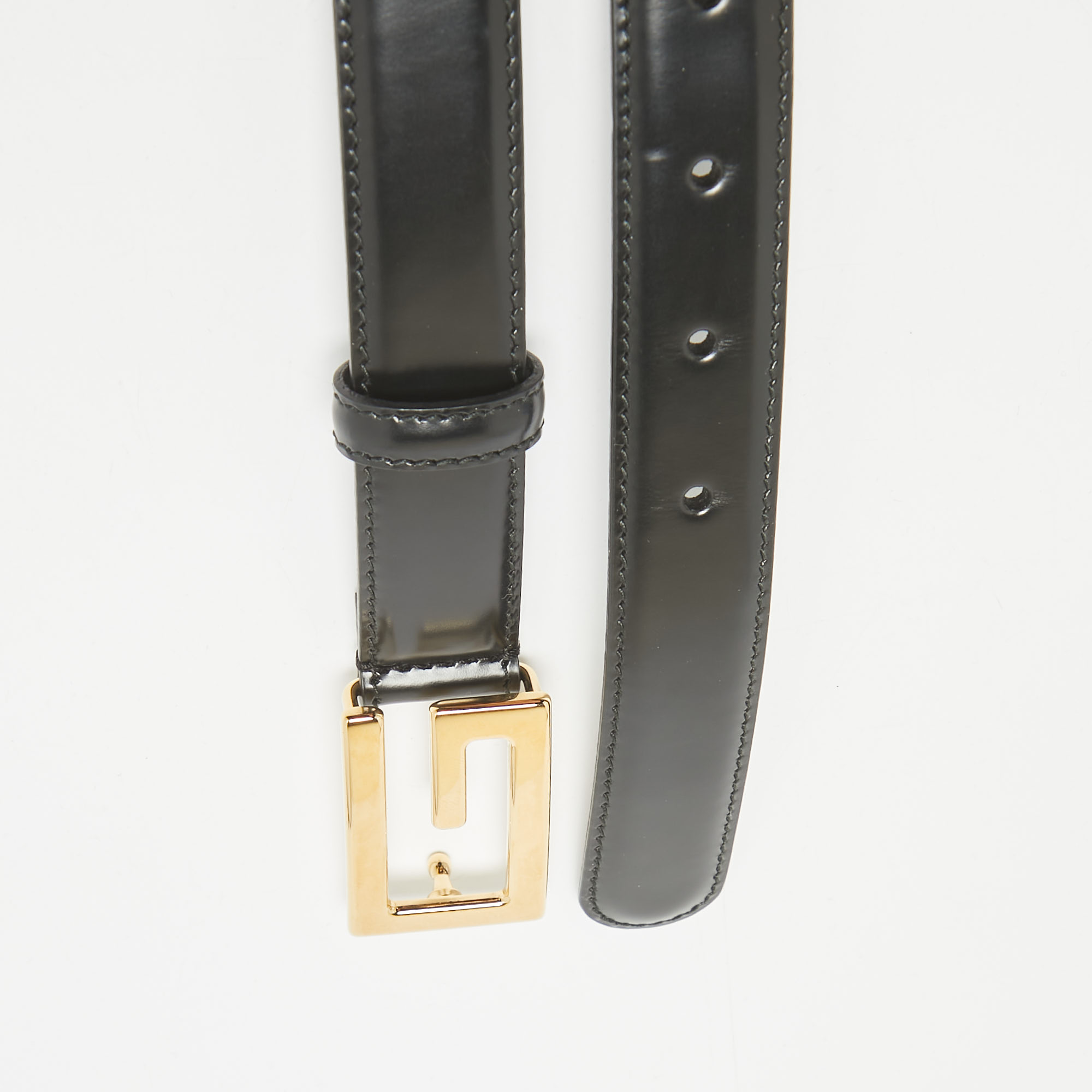 Gucci Black Leather G Buckle Belt 90CM