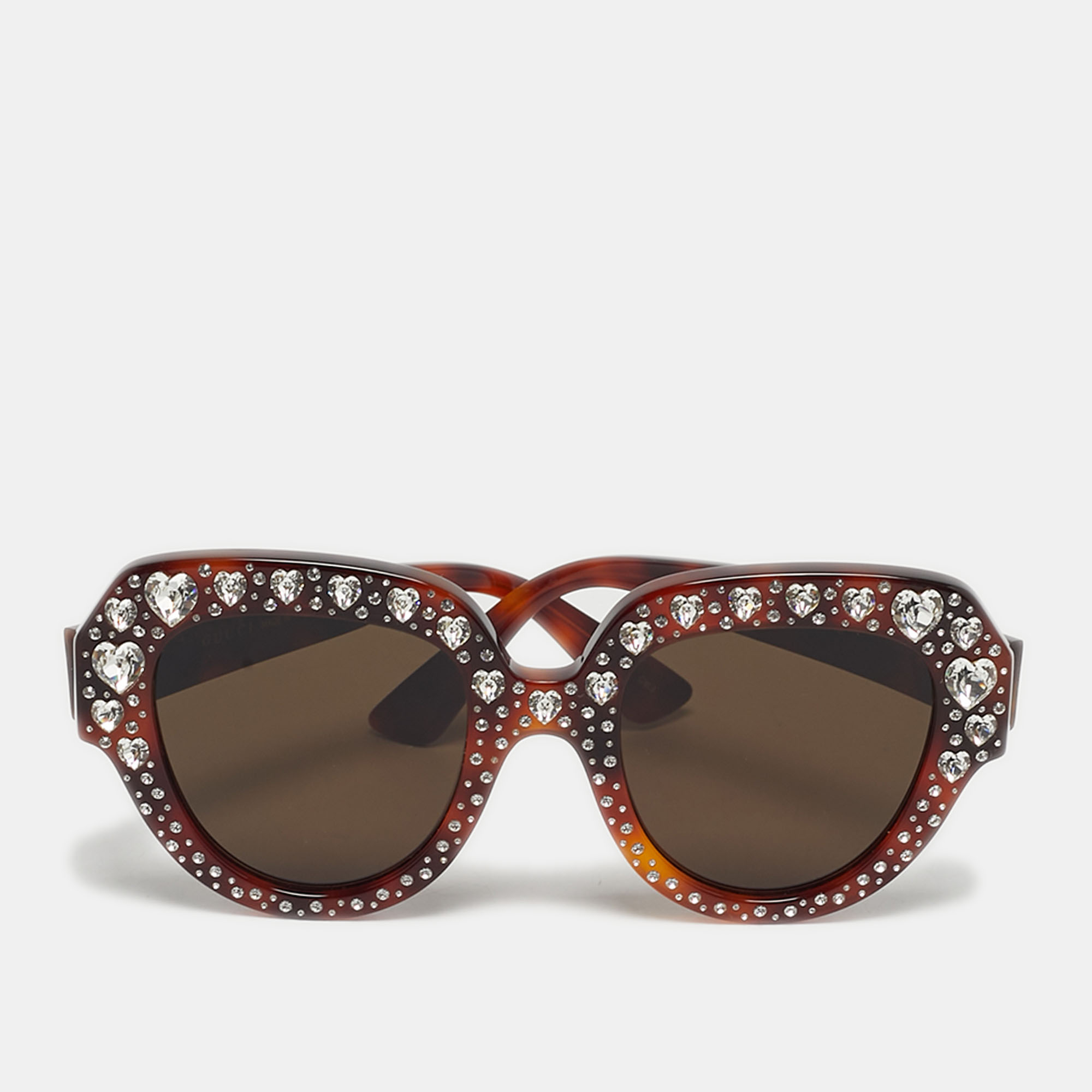 Gucci Tortoiseshell Brown GG0308S Heart Crystal Square Sunglasses
Gucci Tortoiseshell Brown GG0308S Heart Crystal Square Sunglasses