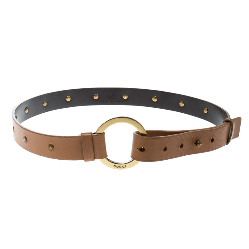 Фото #1: Gucci Beige Leather Studded Belt Size 75 cm