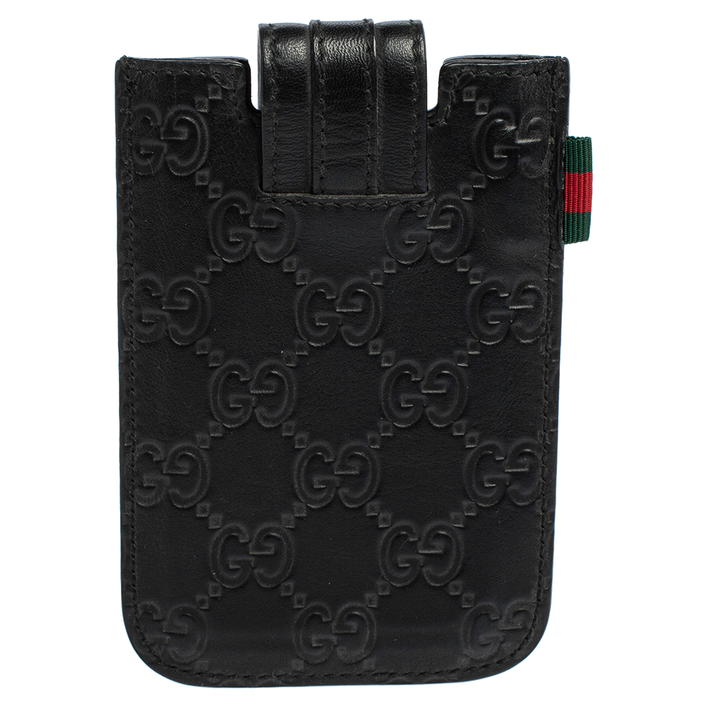 Gucci Black Guccissima Leather Leather IPhone Case