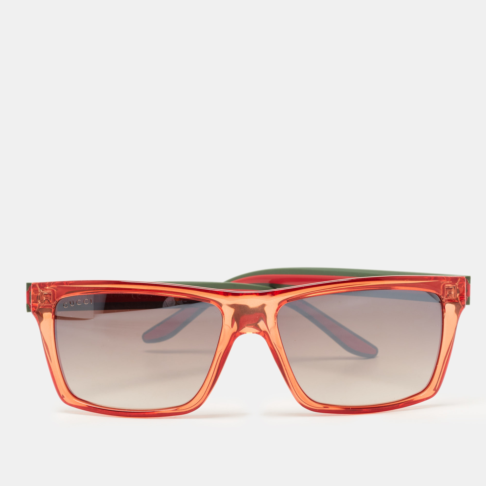 Gucci Red/Brown Gradient GG1013 Rectangle Sunglasses