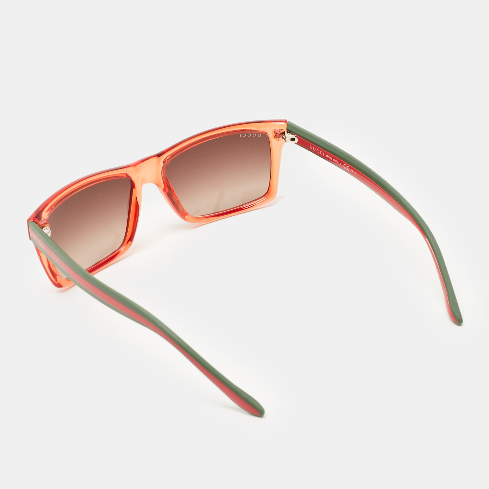 Gucci Red/Brown Gradient GG1013 Rectangle Sunglasses