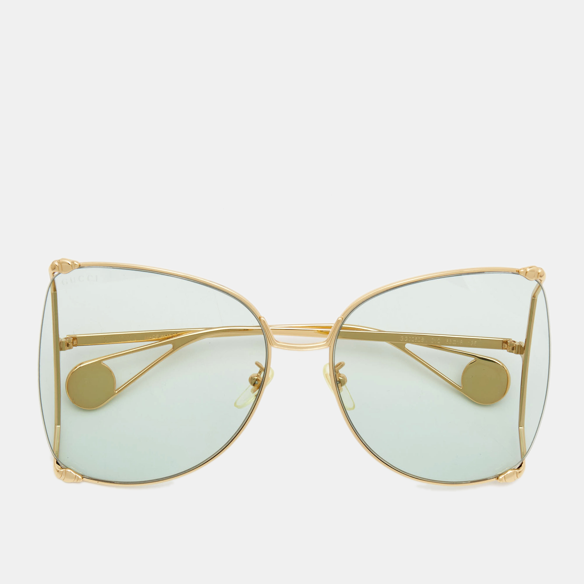 Gucci Green/Gold Interlocking G Oversized Sunglasses