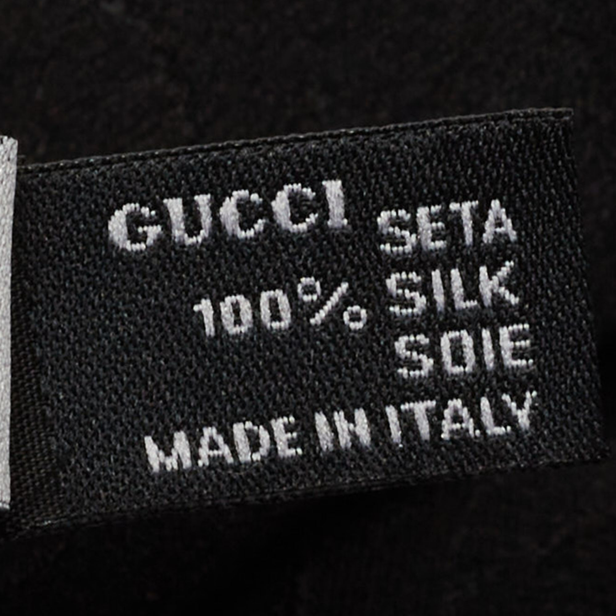 Gucci Black GG Pattern Silk Fringed Stole