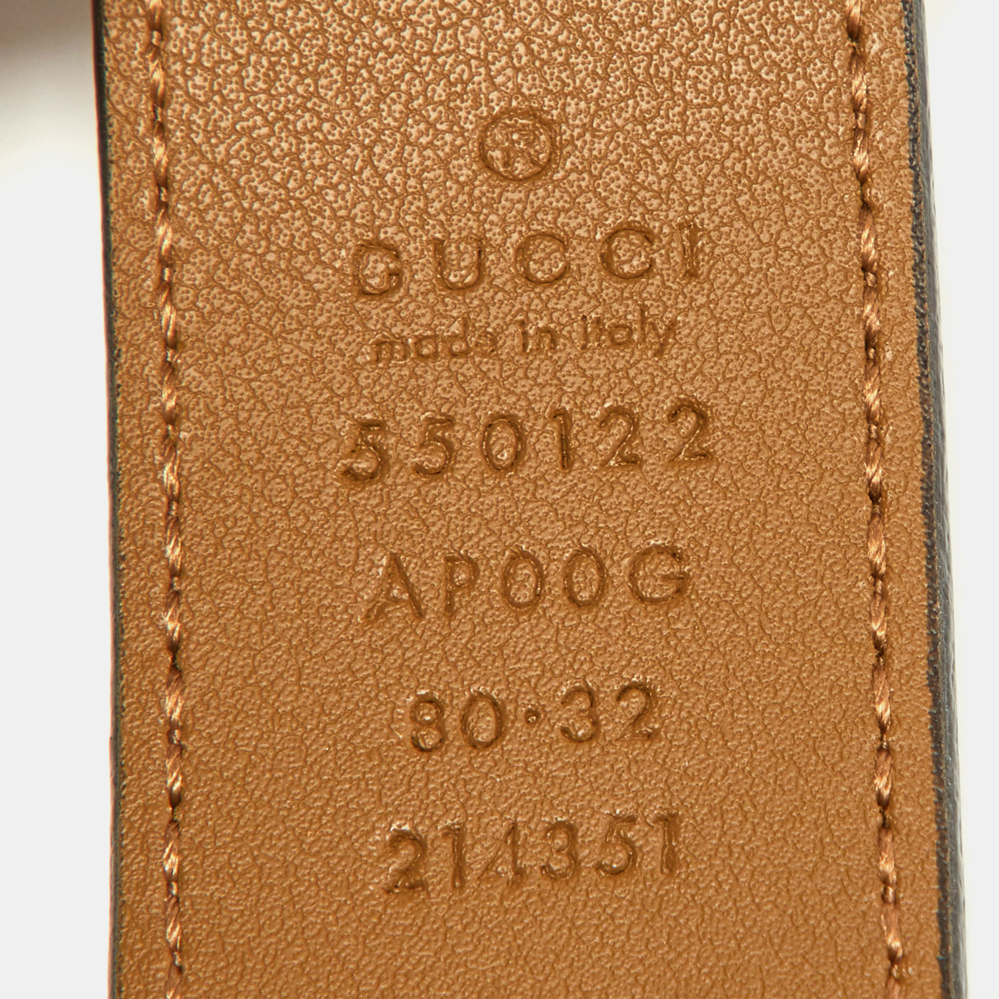 Gucci Tan Leather Zumi Belt 80CM