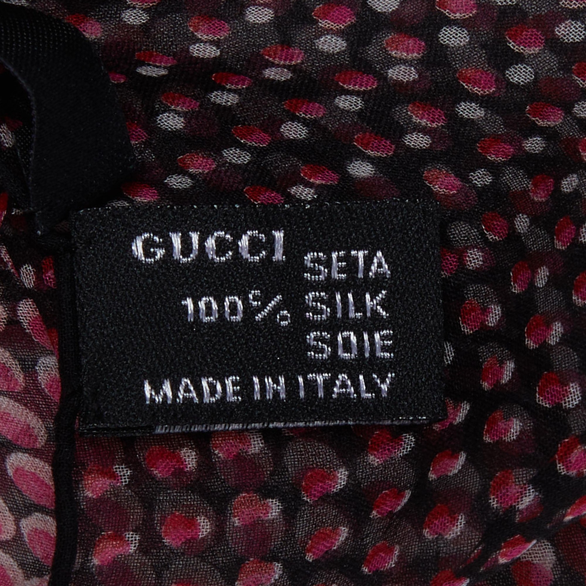 Gucci Pink/Black Optical Illusion Print Silk Chiffon Stole