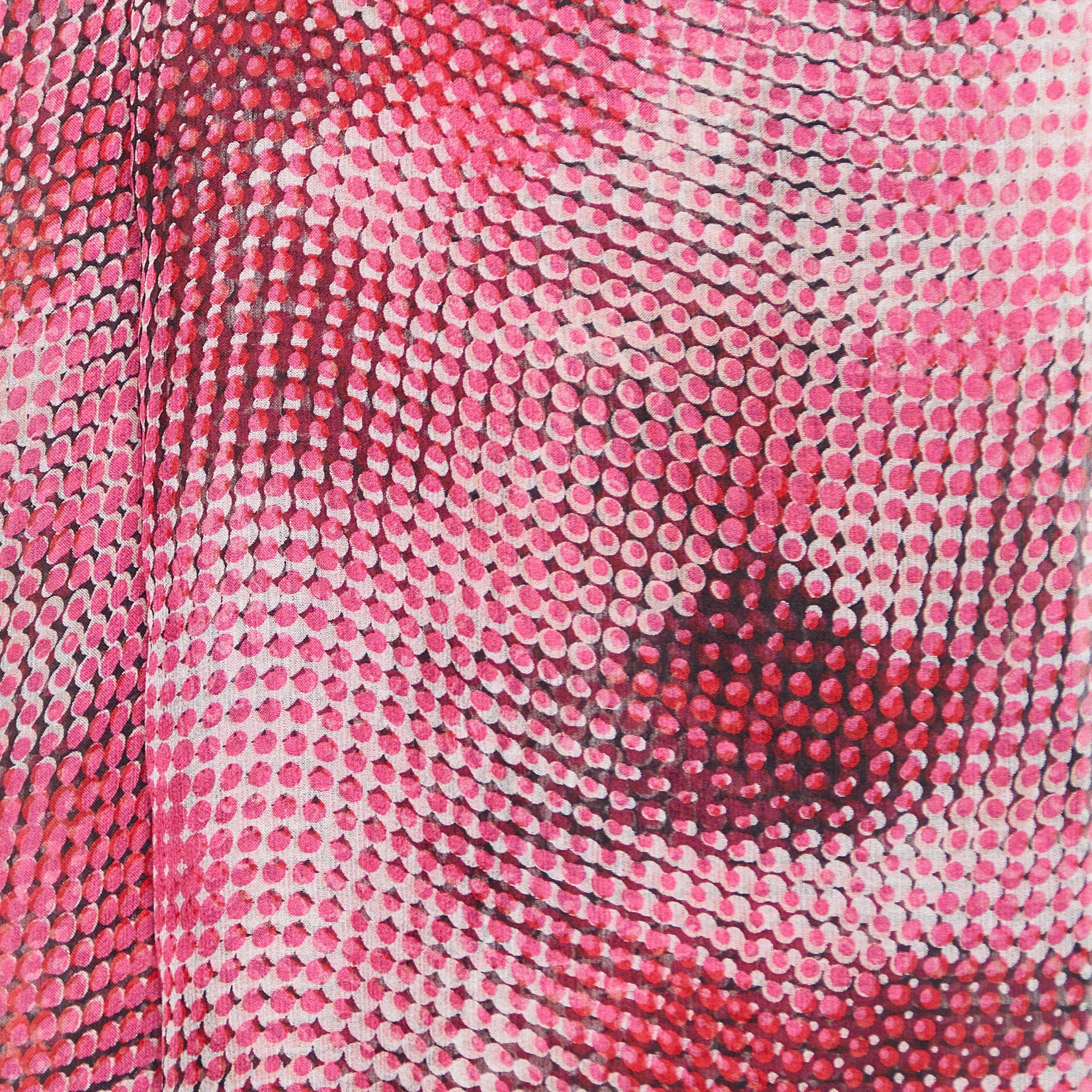 Gucci Pink/Black Optical Illusion Print Silk Chiffon Stole