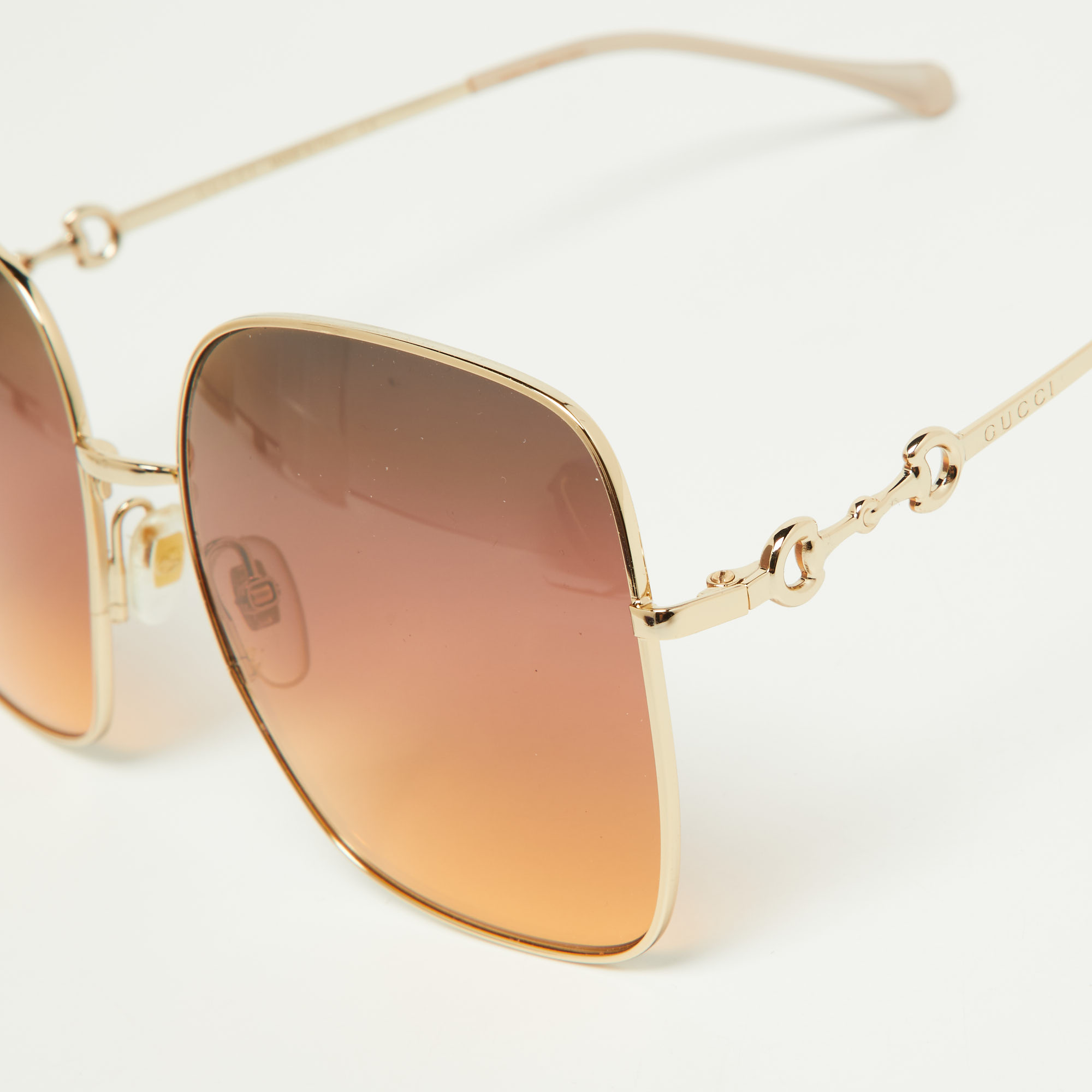 Gucci Gold Tone/Brown Gradient GGG0879S Square Sunglasses