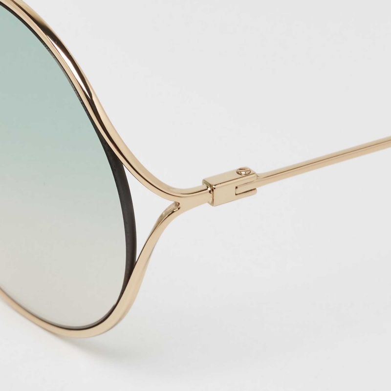 Gucci Green Gradient GG0253SA Round Sunglasses