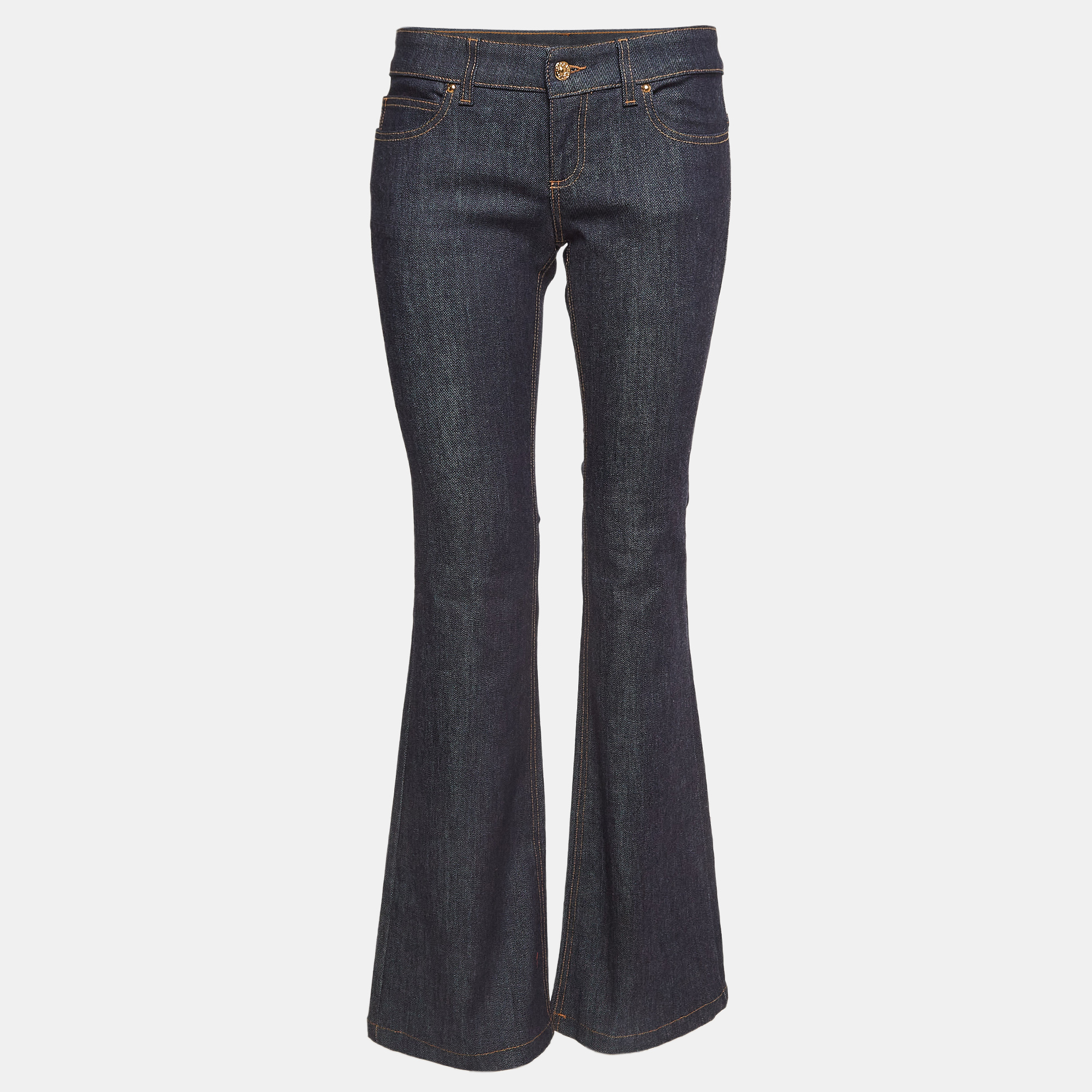 Gucci navy blue denim flared jeans m waist 42"