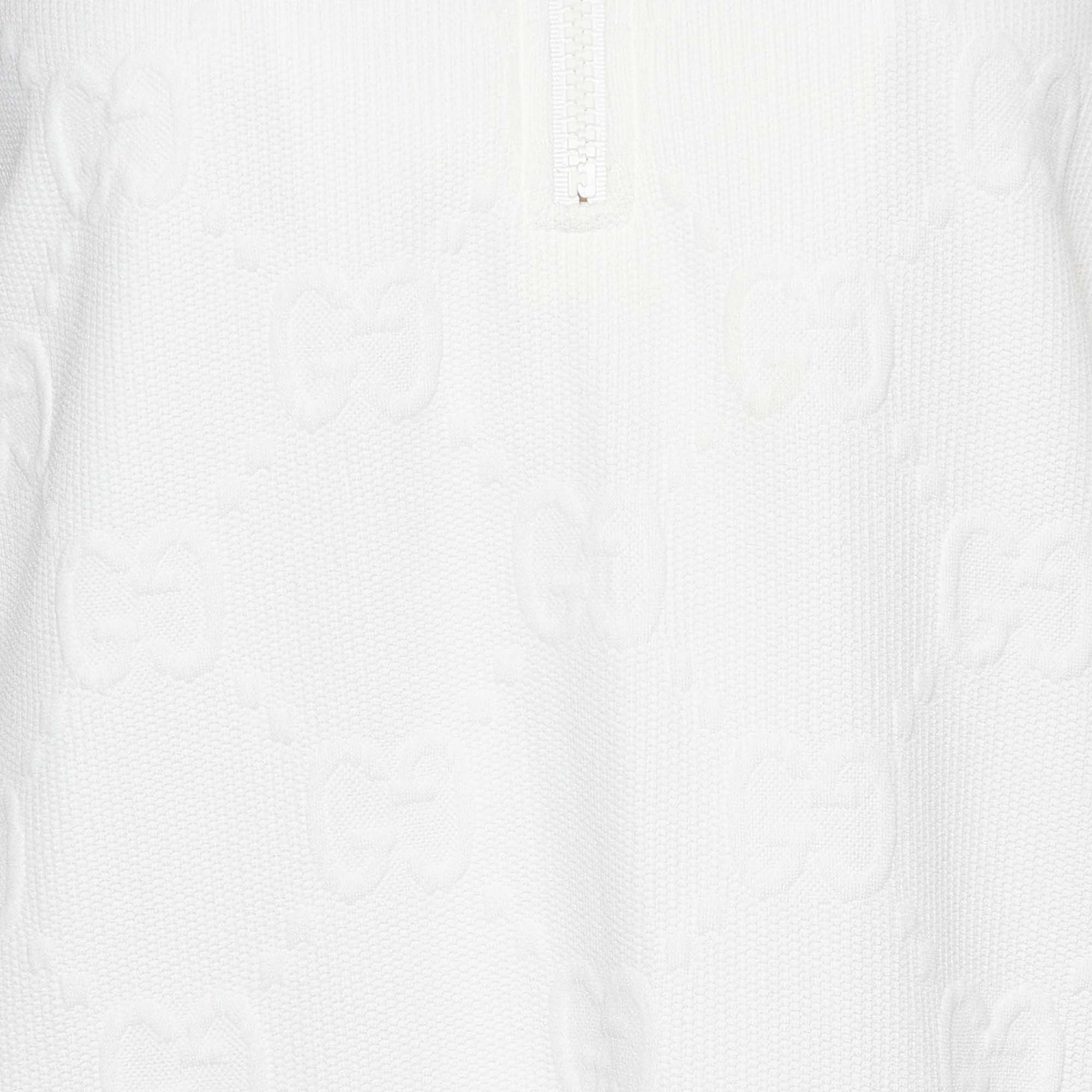 Gucci White GG Embossed Jersey Mini Dress S