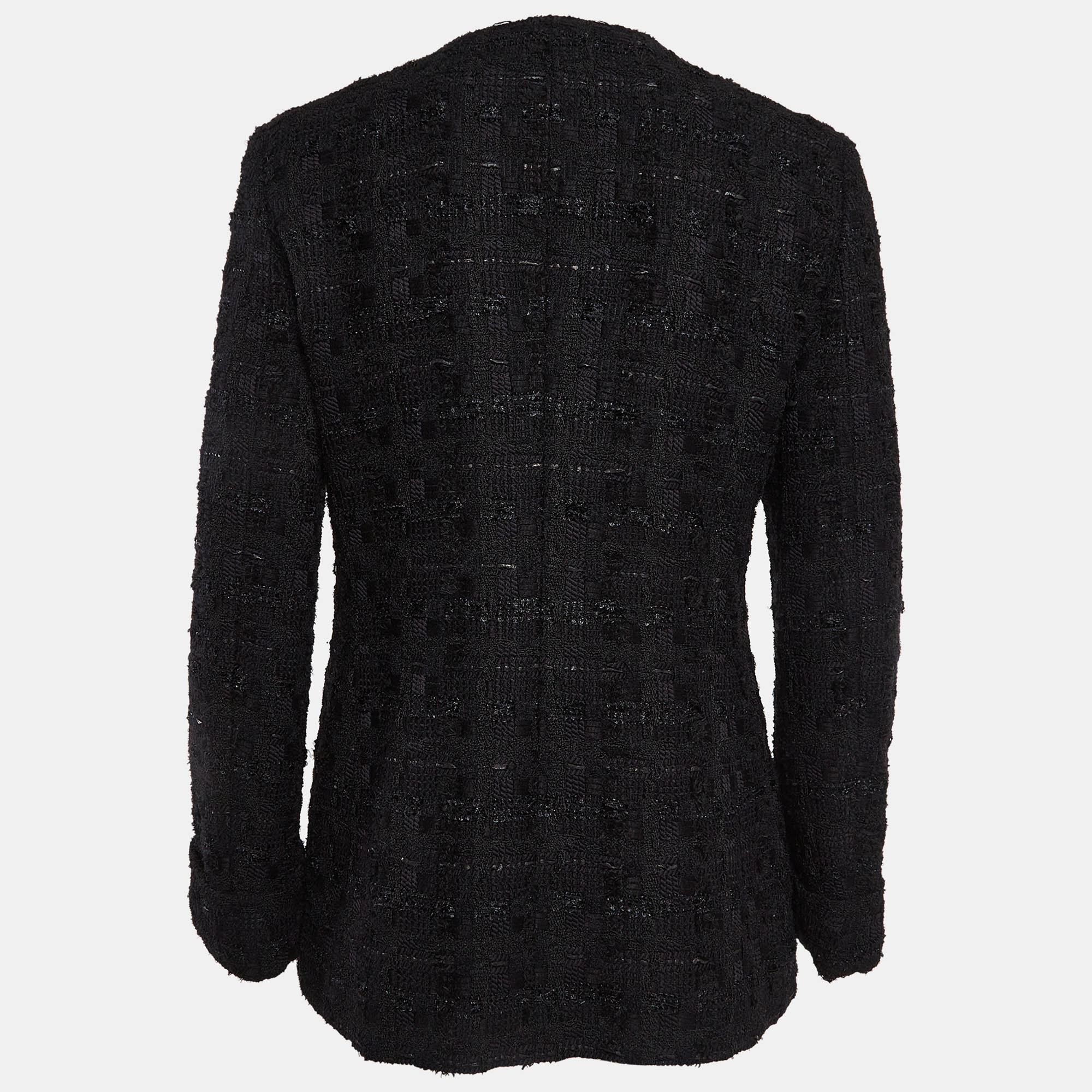 Gucci Black Tweed Button Front Jacket M