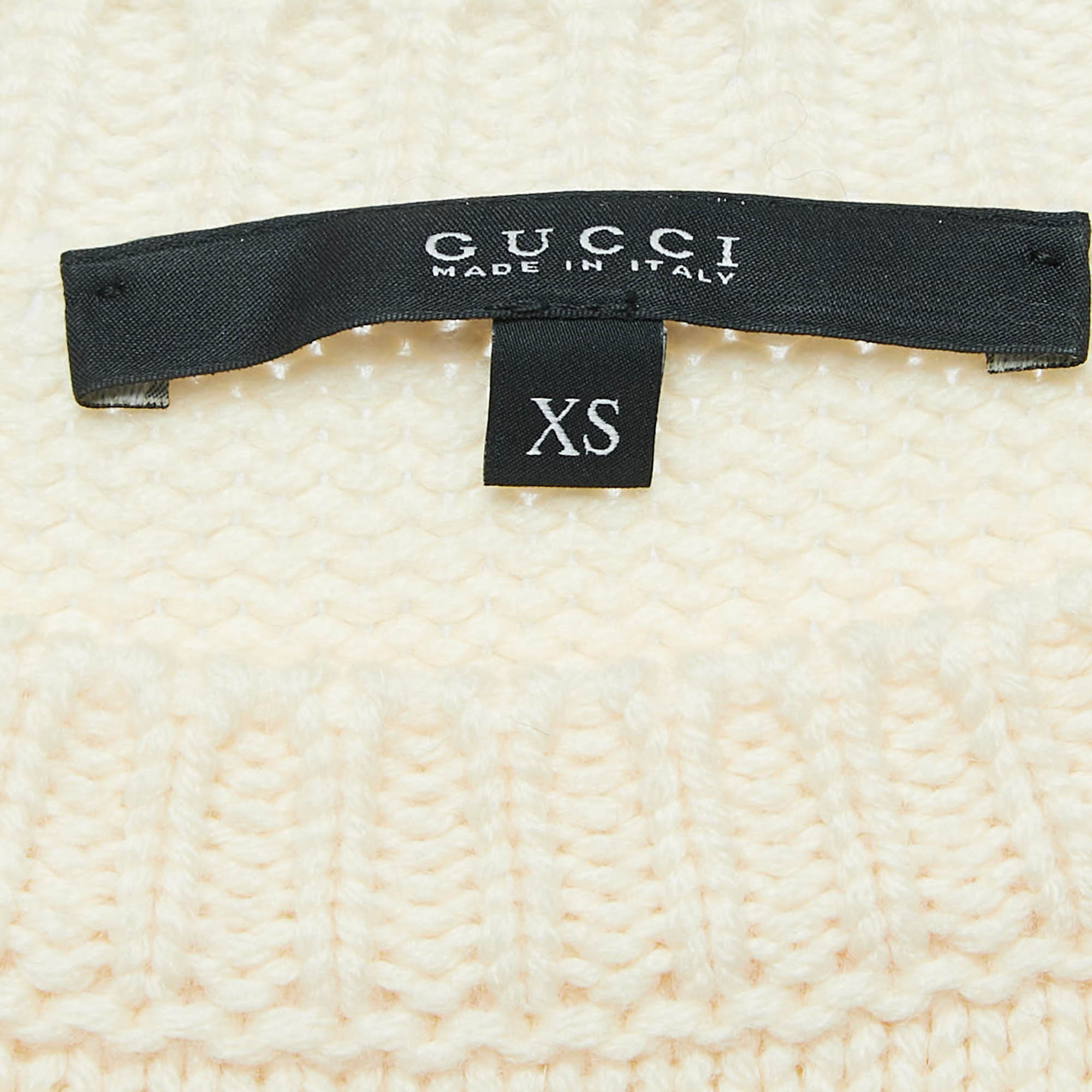 Gucci Pink/Cream Stripe Wool Sweater XS