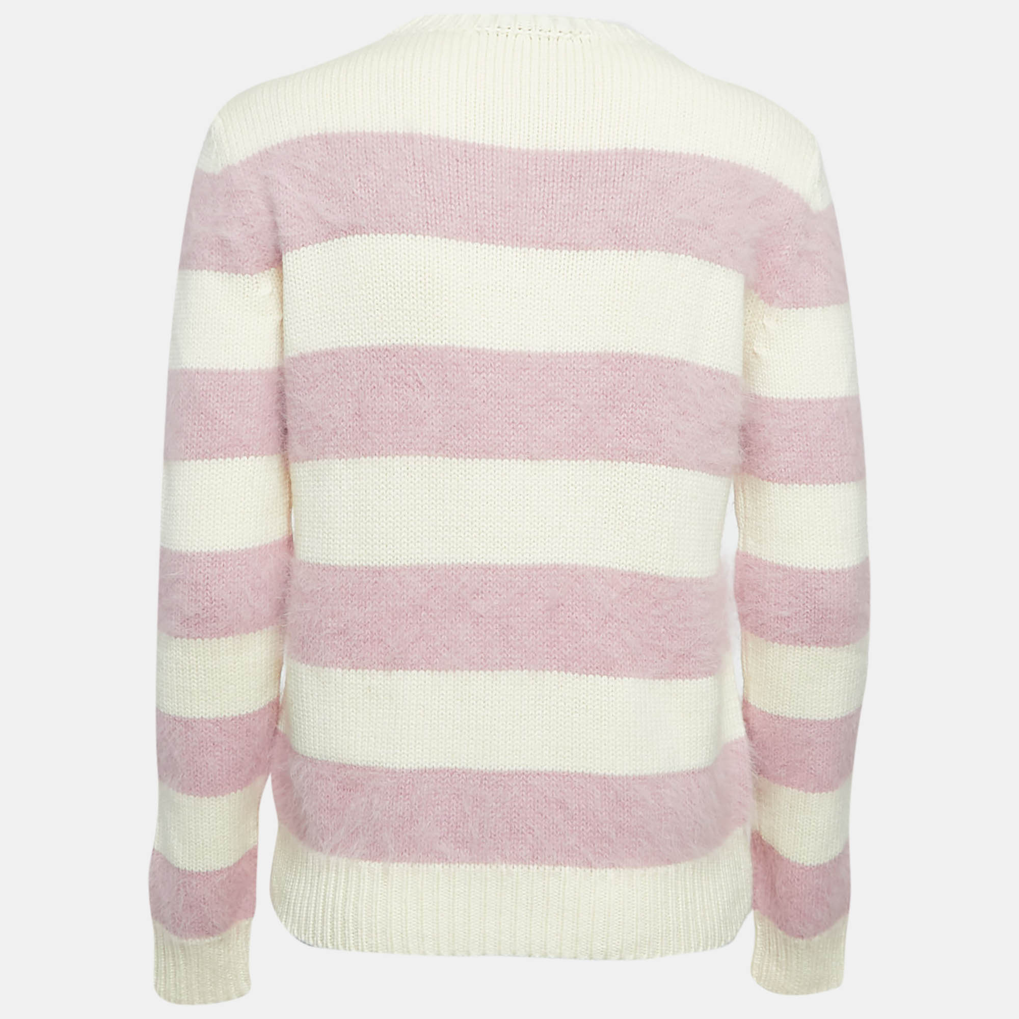 Gucci Pink/Cream Stripe Wool Sweater XS