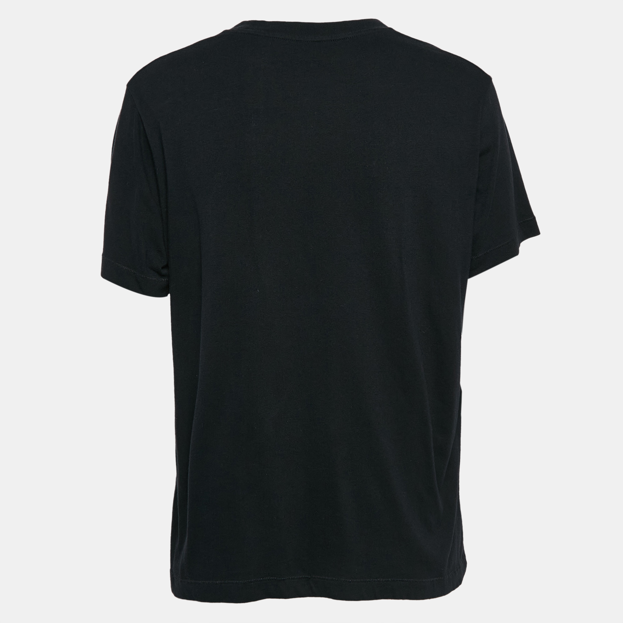 Gucci Black Embroidered Knit Round Neck T-Shirt S