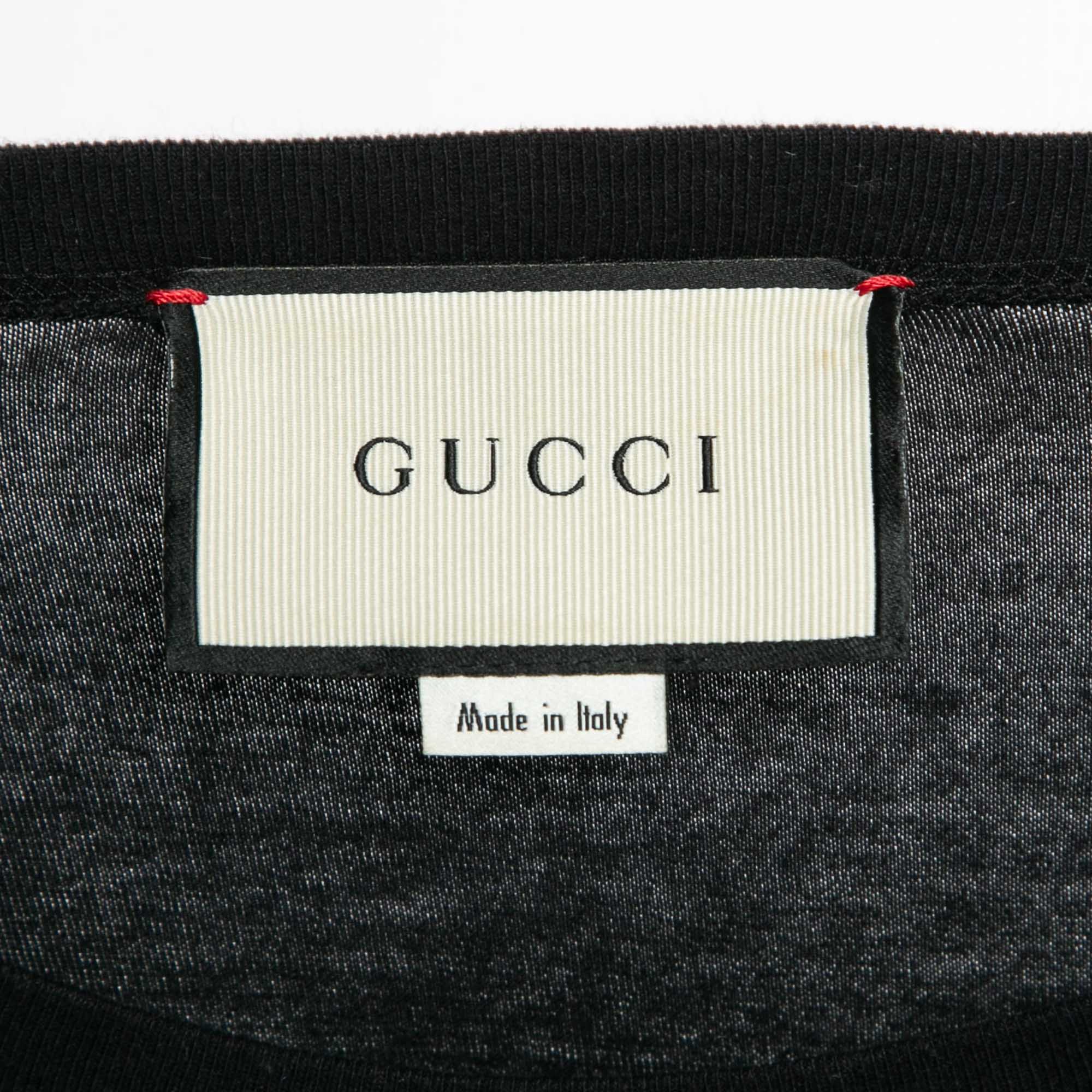 Gucci Black Web Print Jersey Sequin Detail T-Shirt M