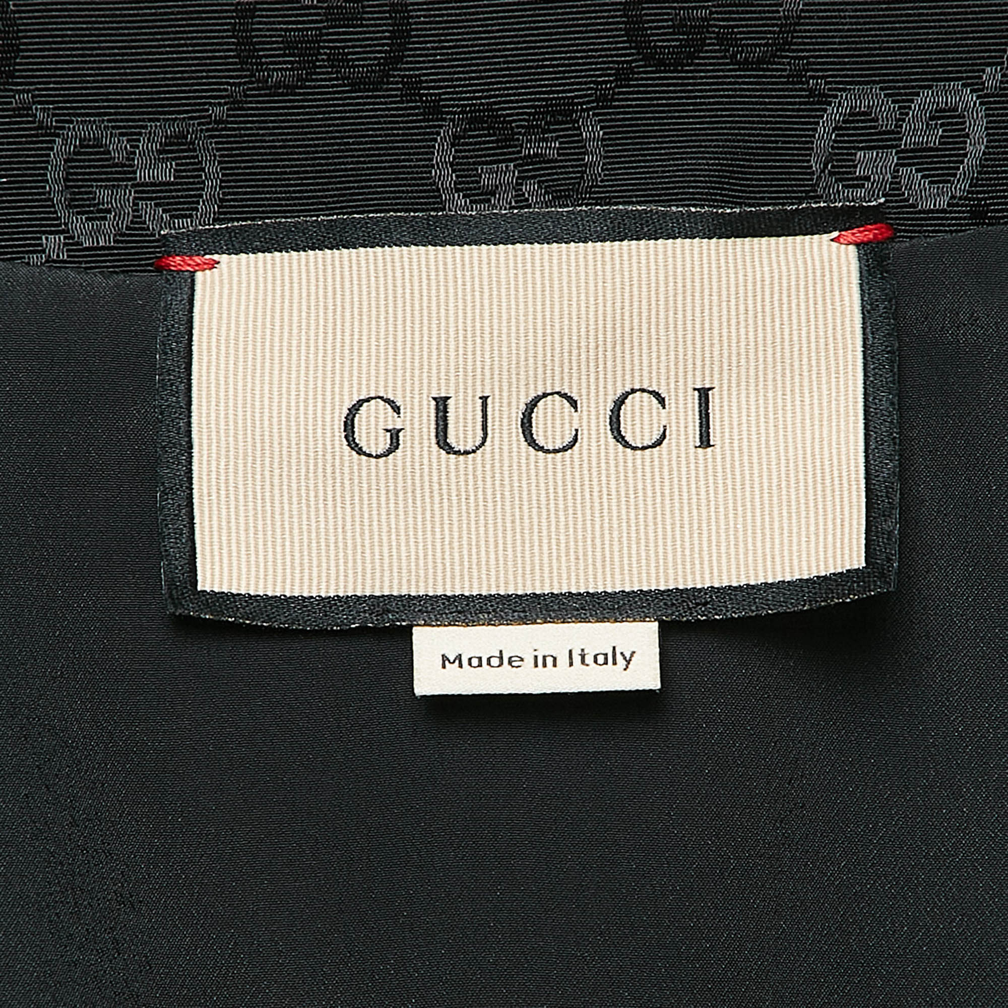 Gucci Black GG Supreme Jacquard Belted Playsuit S