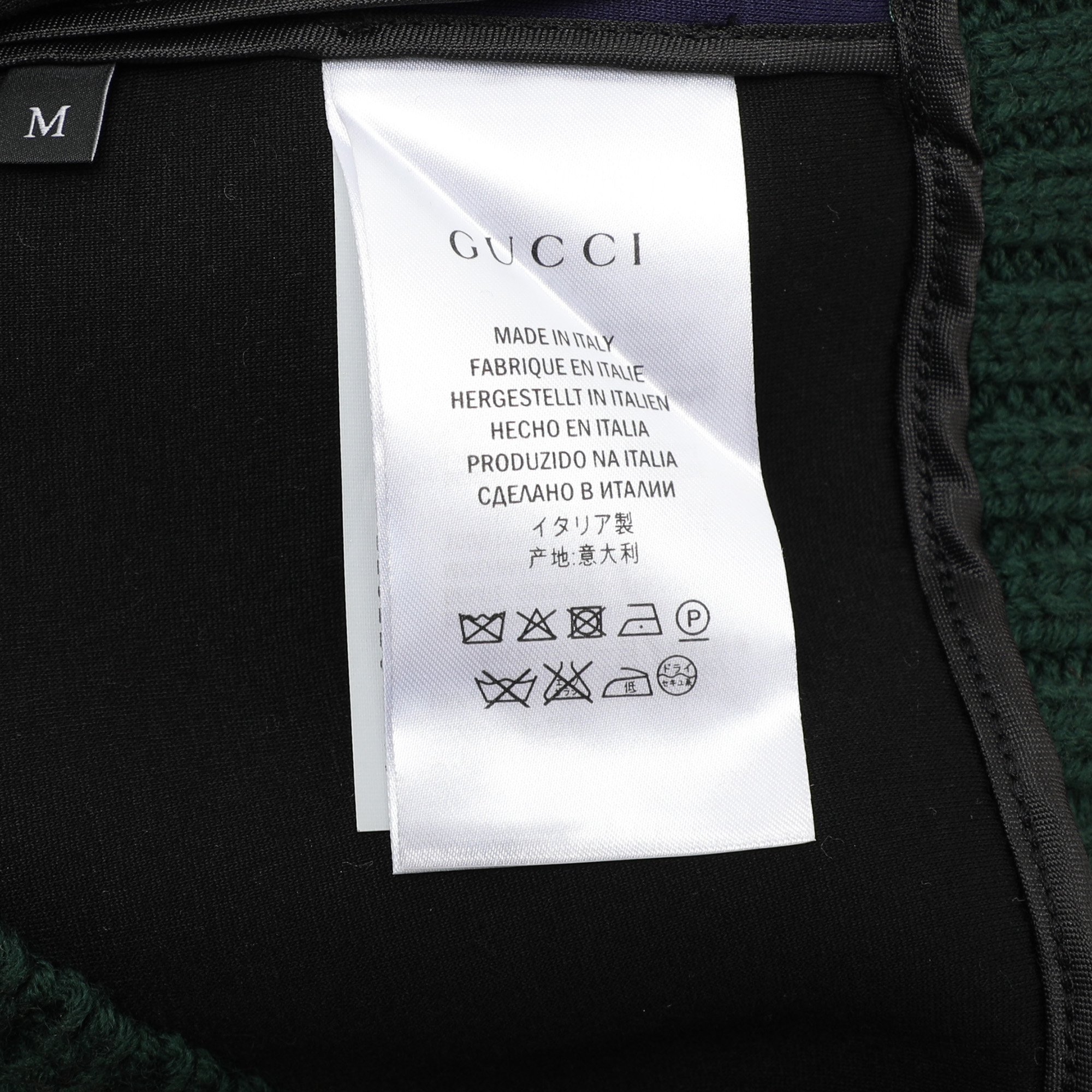 Gucci Navy Blue Knit Crystal Embroidered Dragonfly Patch Sweater M