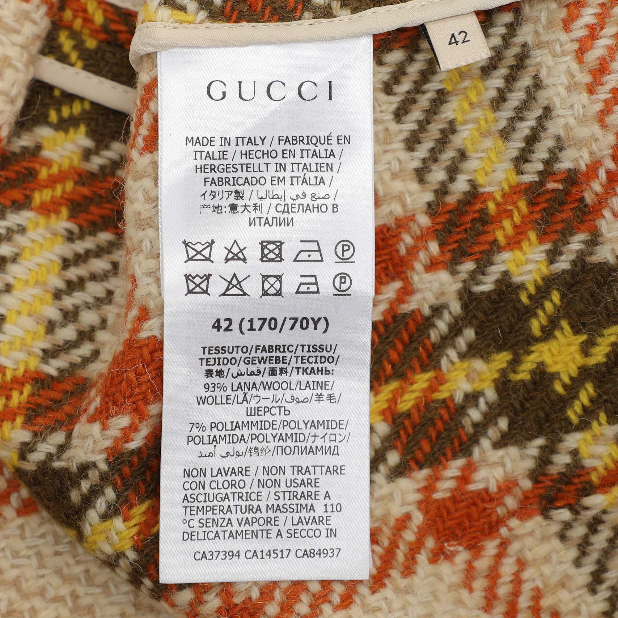 Gucci Multicolor Checkered Wool Blend Horsebit Mini Skirt M