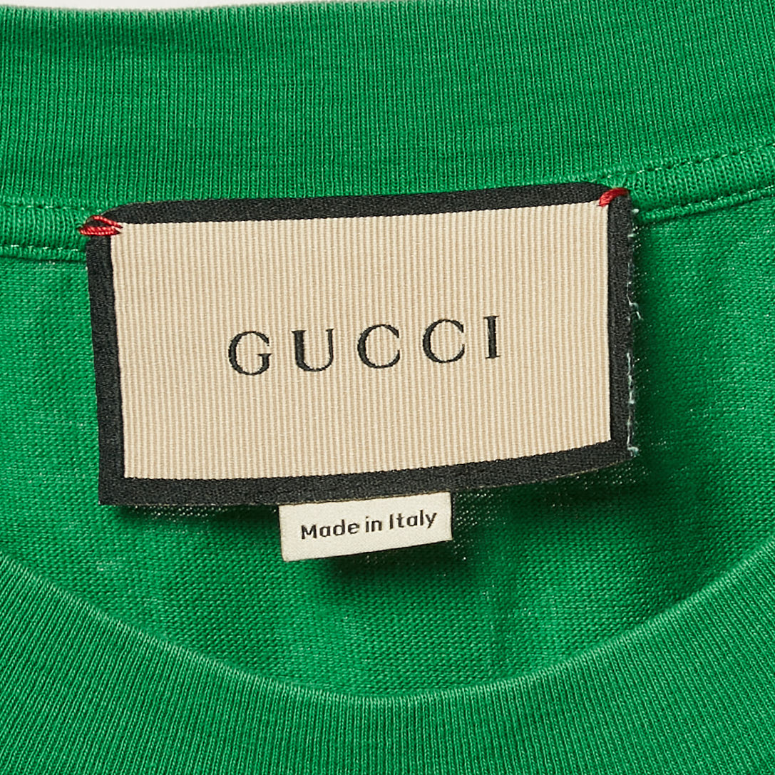 Gucci Green Eschatology Print Cotton Jersey T-Shirt M