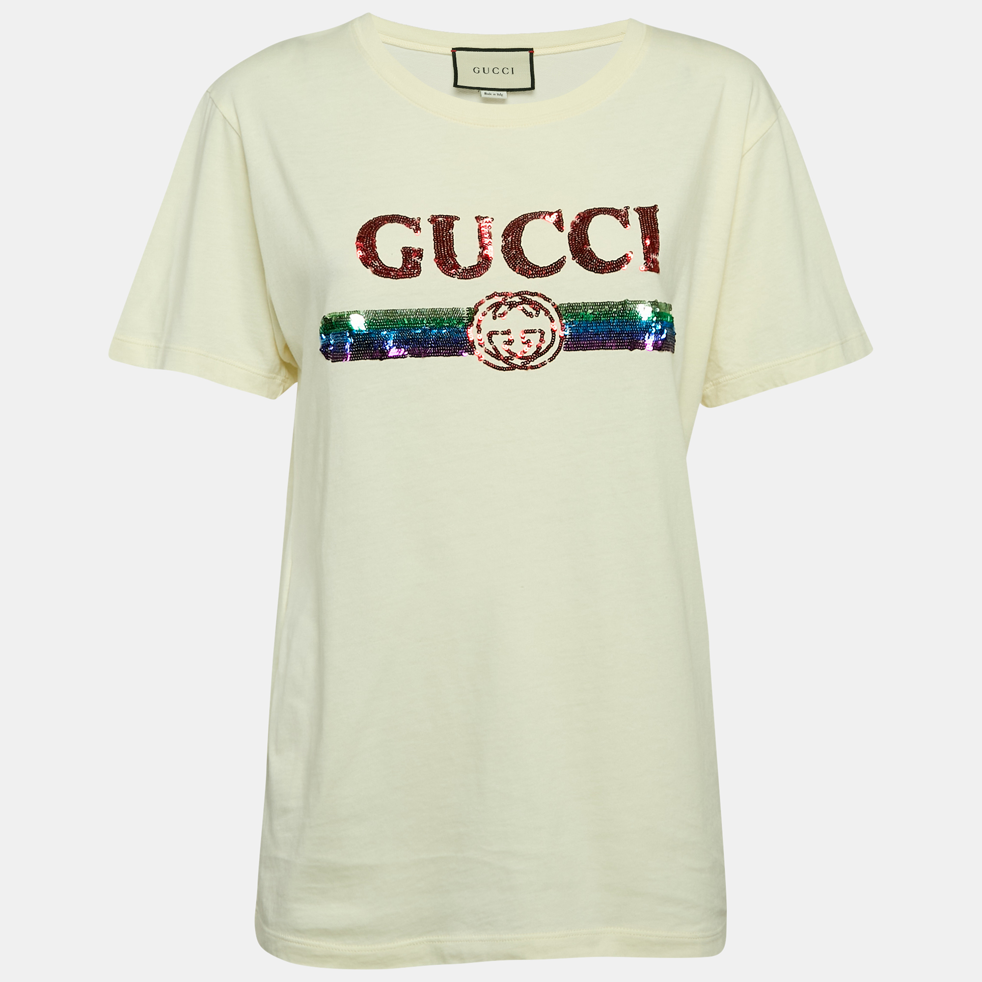 Gucci Light Yellow Logo Embroidered Cotton Oversized T-Shirt XS
Gucci Light Yellow Logo Embroidered Cotton Oversized T-Shirt XS