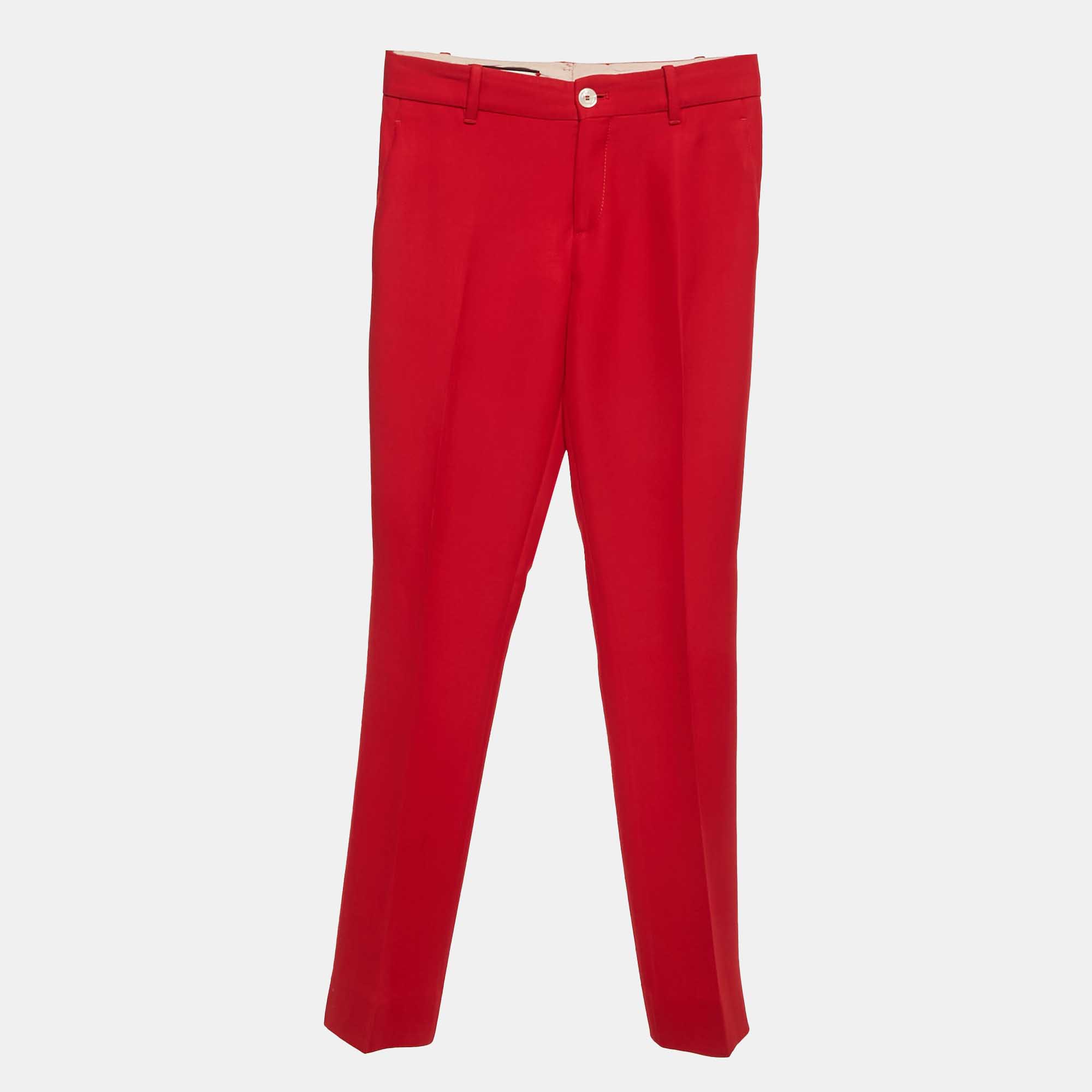 Gucci Red Crepe Flared Trousers S - Gucci - Modalova