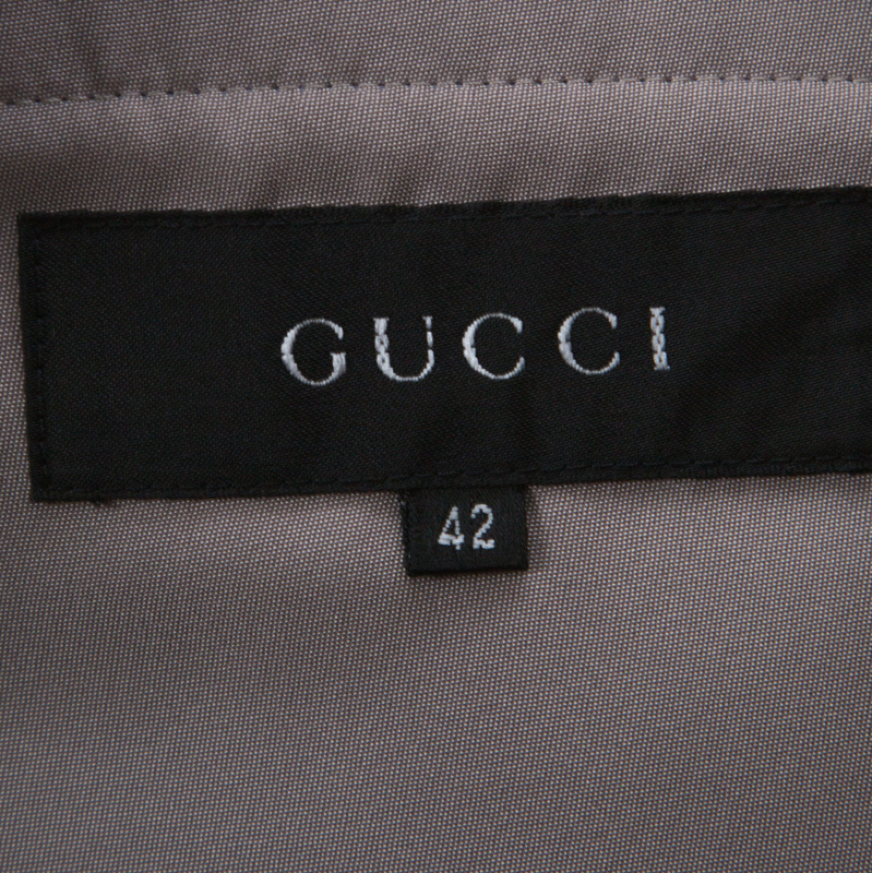 Gucci Grey Silk Blend Button Front Tailored Blazer M