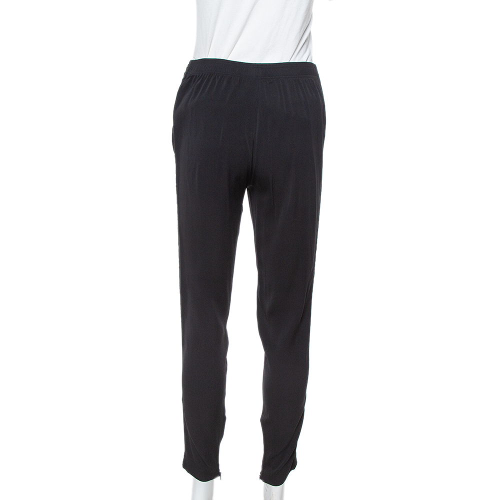 Gucci Black Silk Crepe Tapered Trousers S
