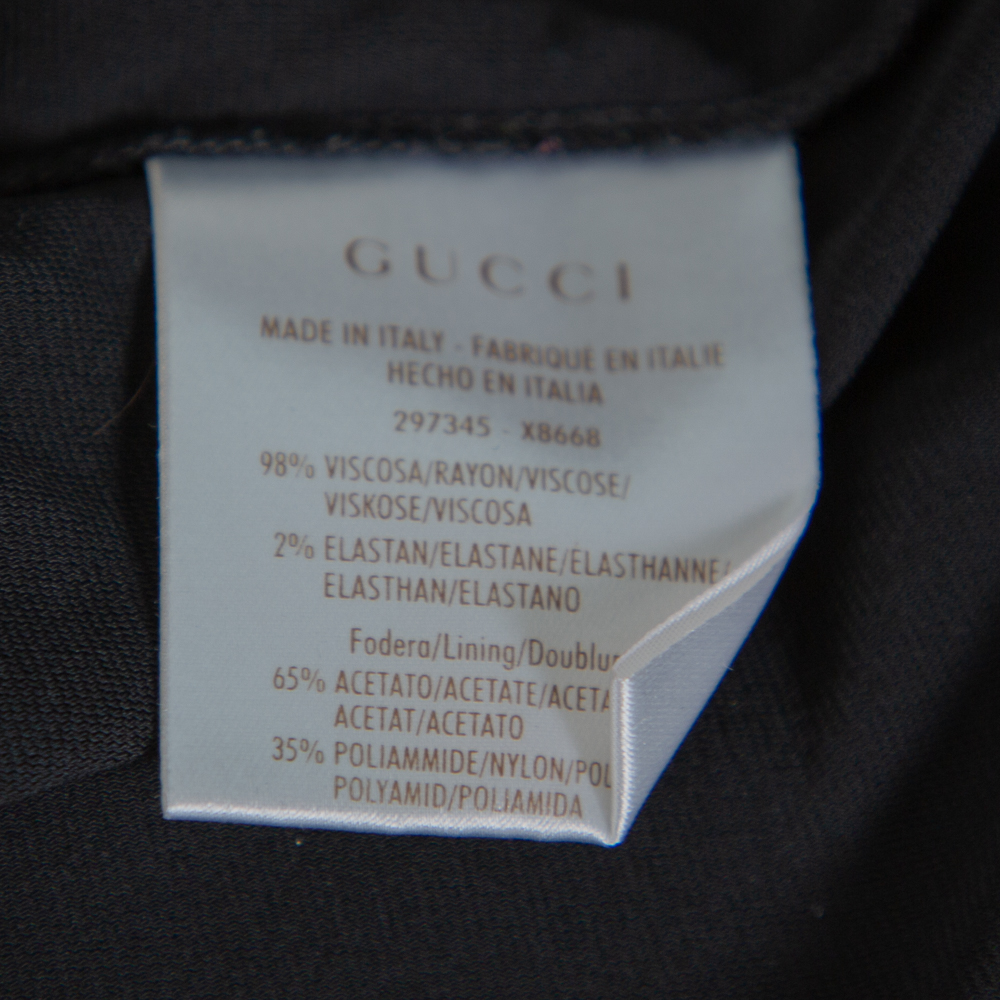 Gucci Black Jersey Strapless Sheath Dress S