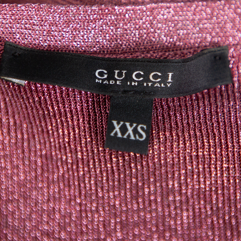 Gucci Pink Lurex Knit Tank Top XXS