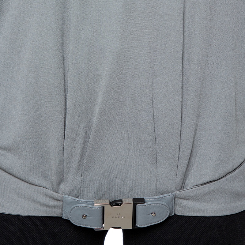 Gucci Grey Knit Leather Belt Detail Tank Top M