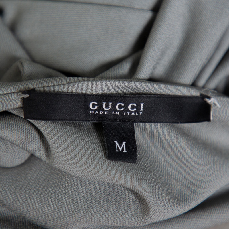 Gucci Grey Knit Leather Belt Detail Tank Top M