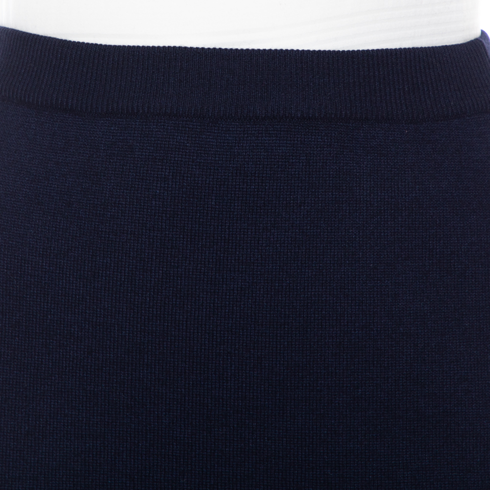 Gucci Vintage Navy Blue Wool & Silk Mini Skirt S