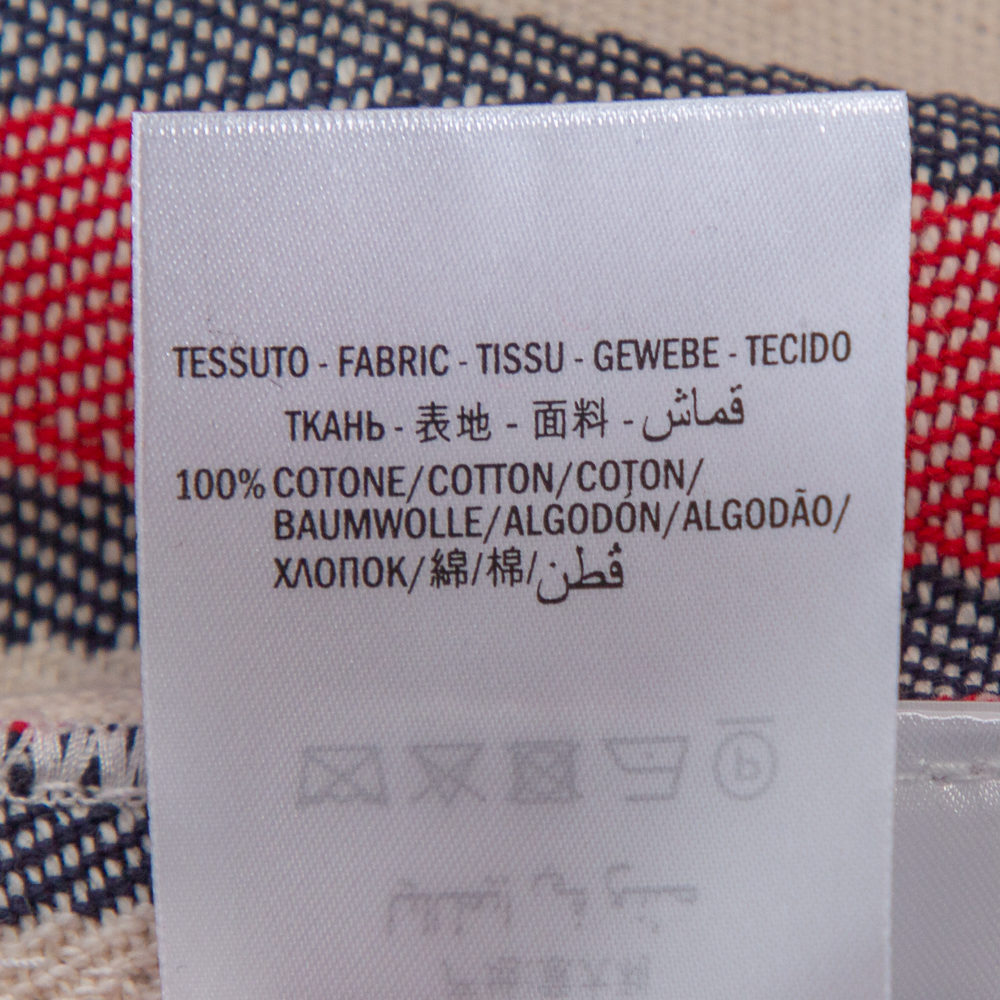 Gucci Multicolor Striped Twill Button Front A-Line Skirt L