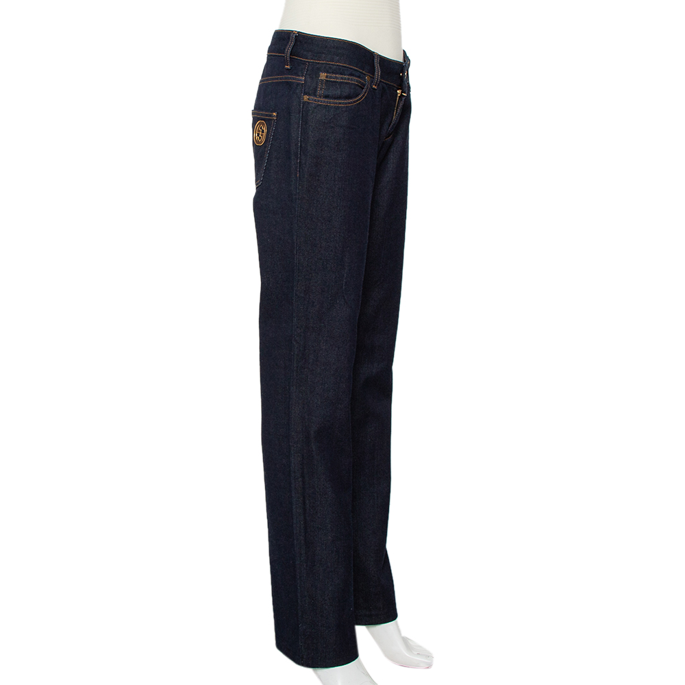 Gucci Navy Blue Denim Straight Leg Jeans S