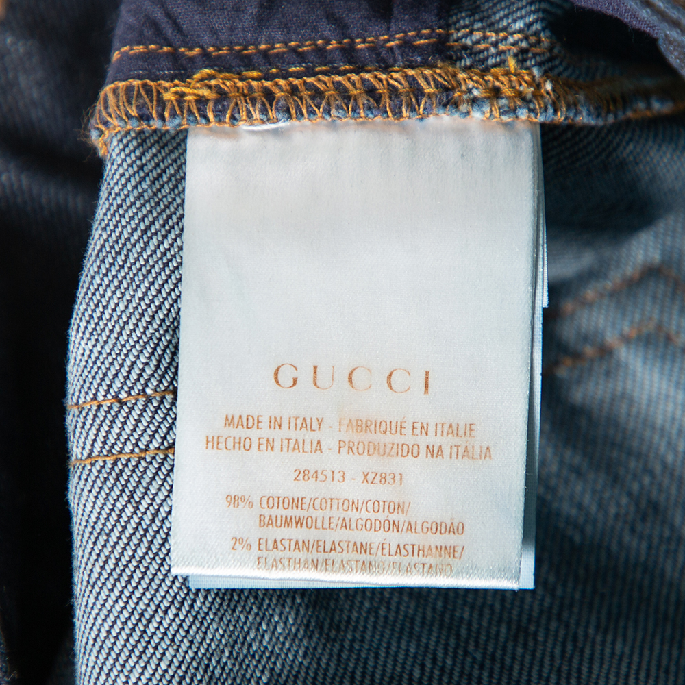Gucci Blue Faded Effect Denim Legging Jeans S