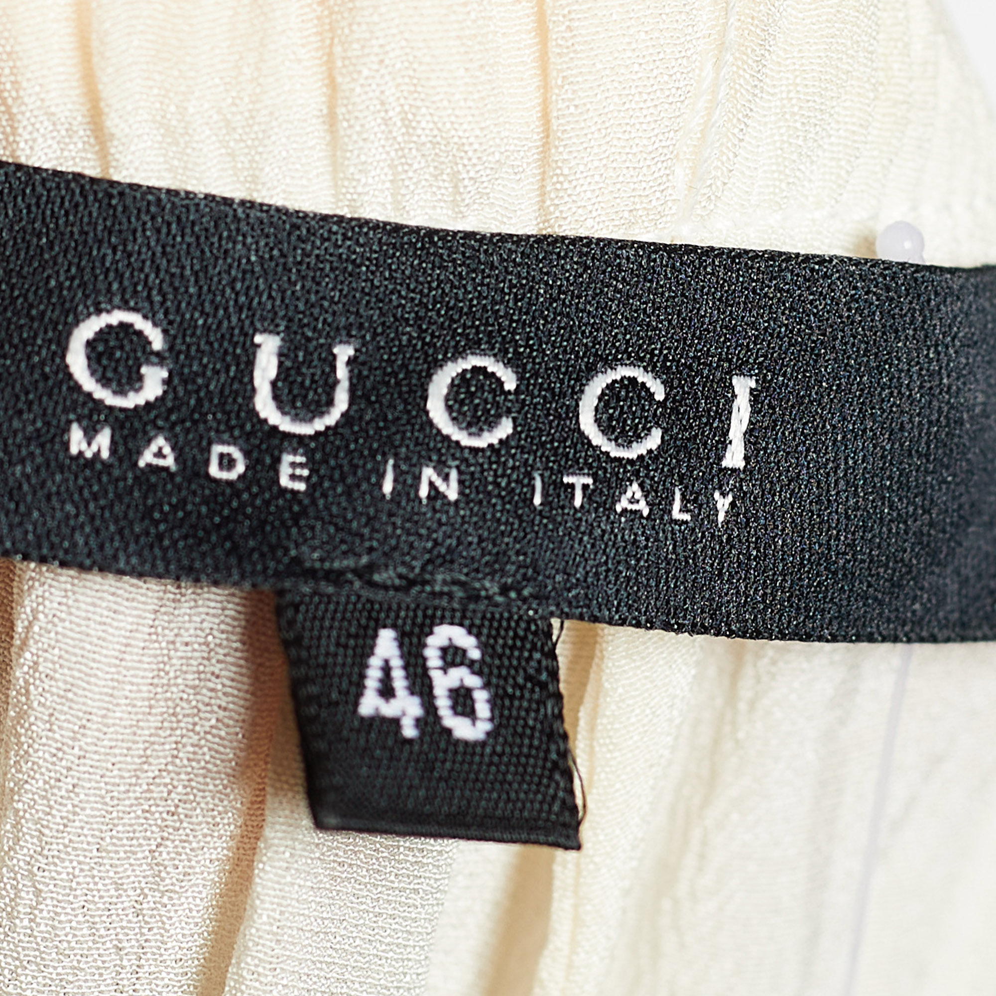 Gucci Cream Silk Side Stripes Jersey Track Pants L