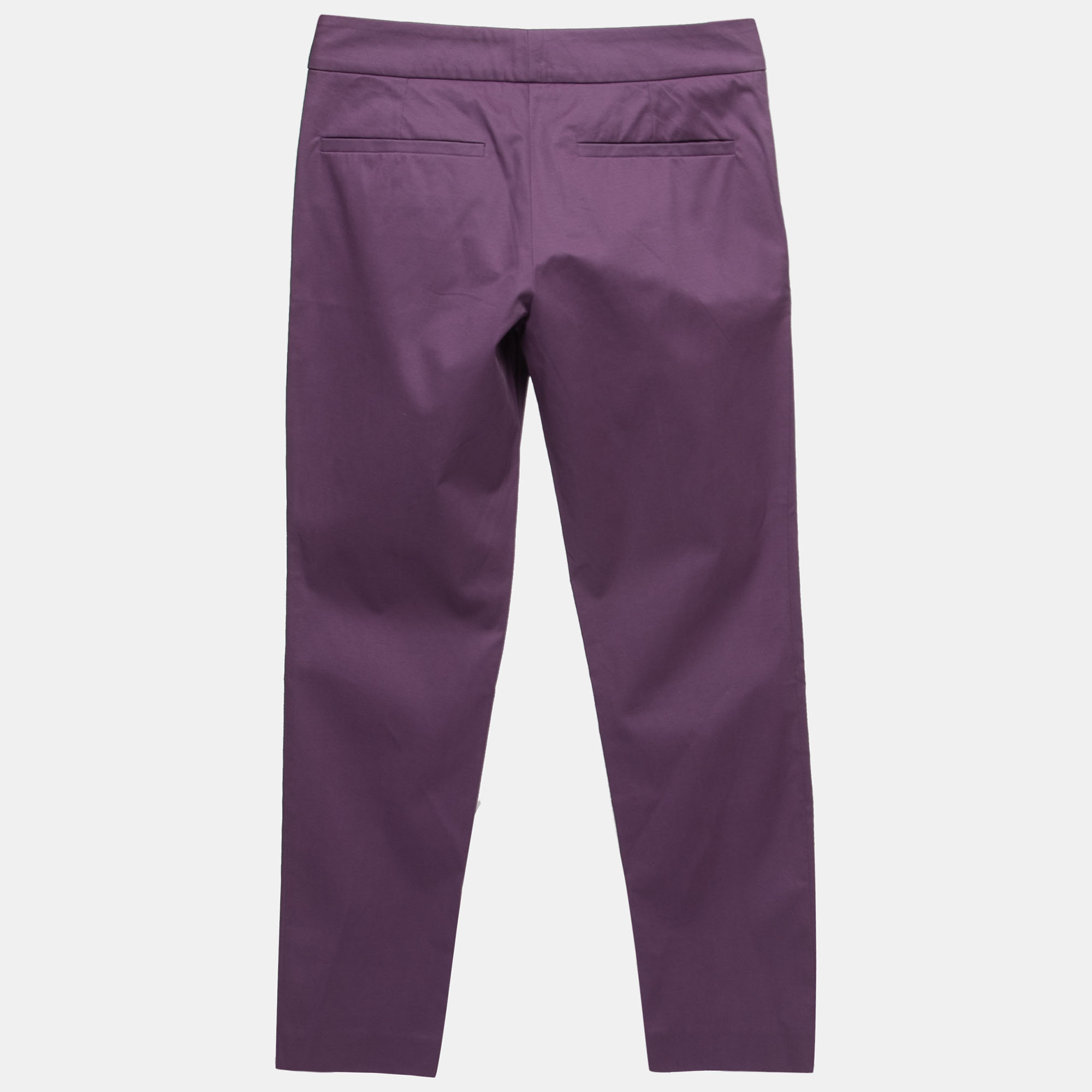 

Gucci Purple Cotton Twill Buckle Detailed Trousers