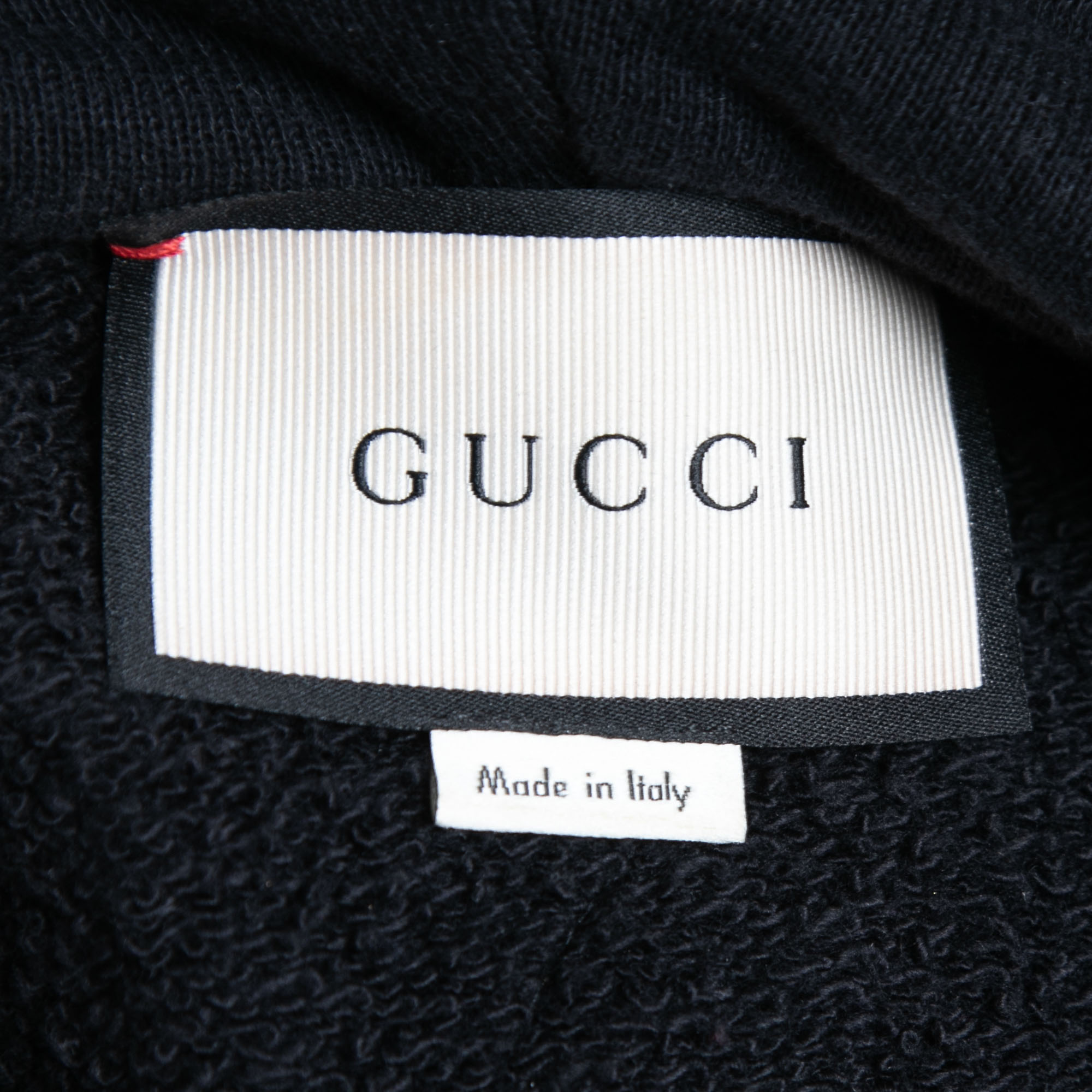 Gucci Black Cotton Blind For Love Embroidered Hoodie XS