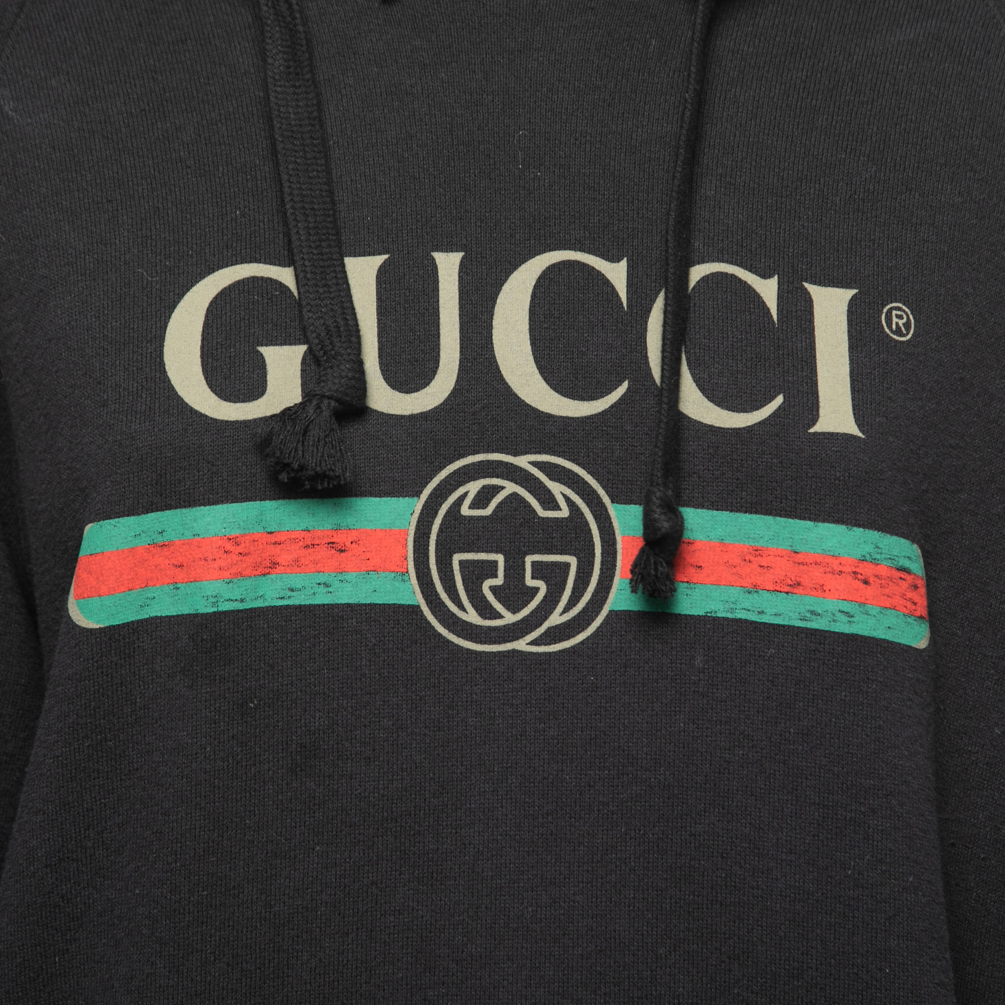 Gucci Black Cotton Blind For Love Embroidered Hoodie XS