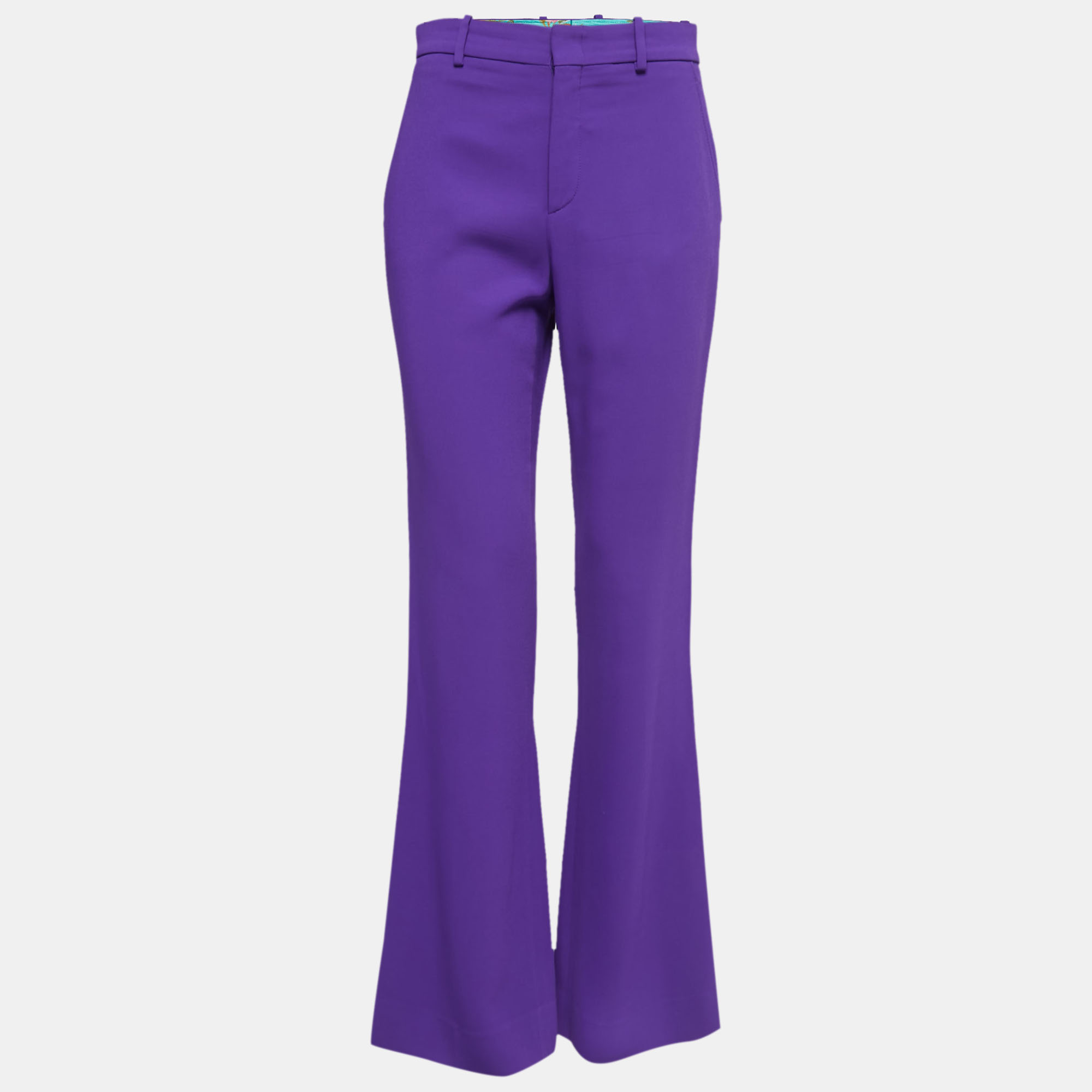 Gucci Purple Crepe Straight Leg Trousers S